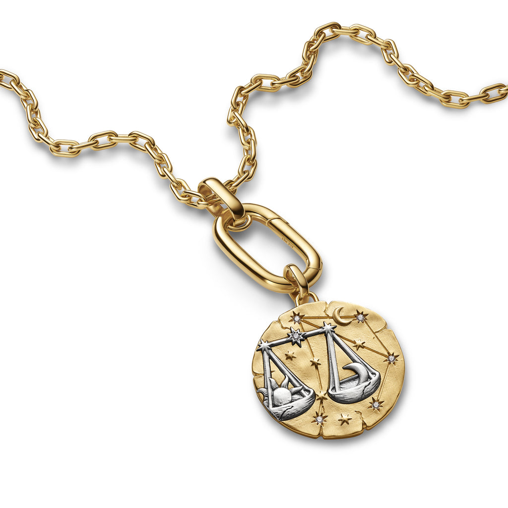 Libra Zodiac Oversized Medallion Charm