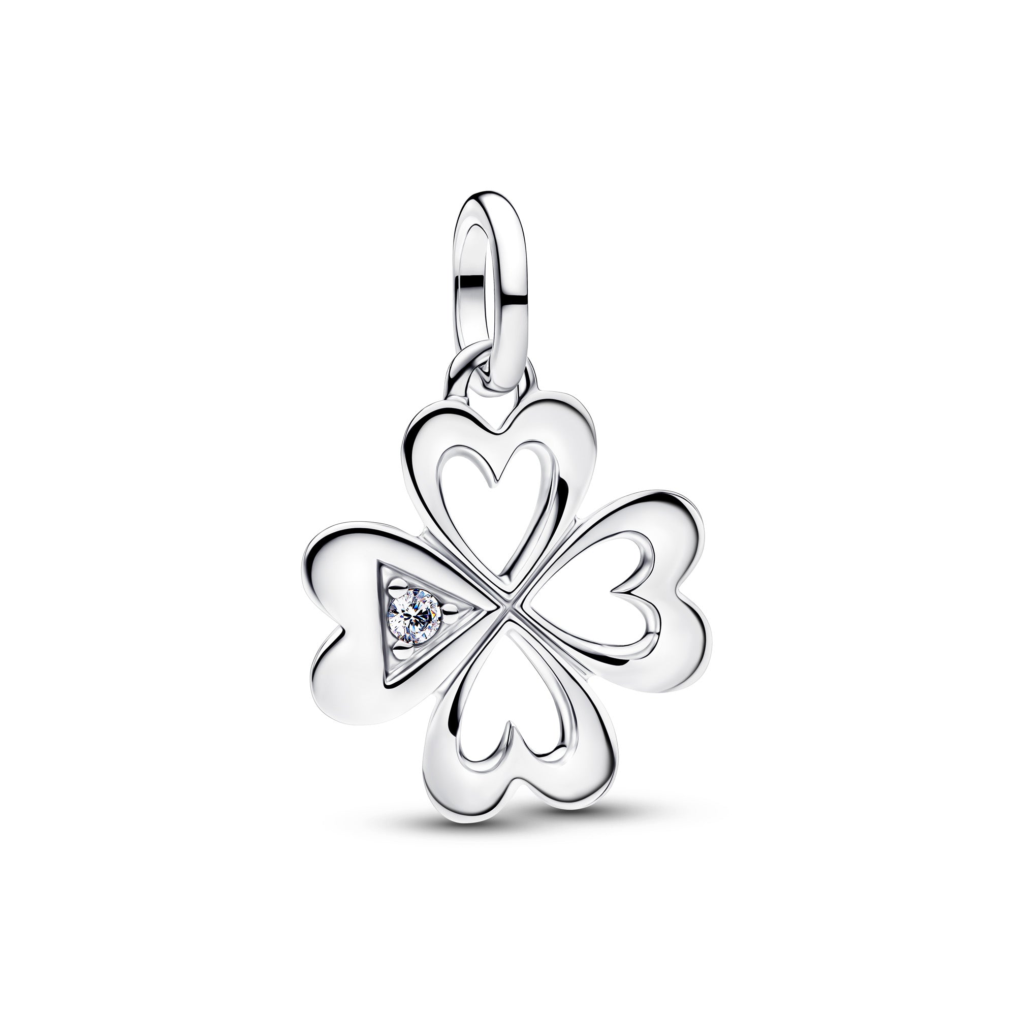Heart Four-Leaf Clover Medallion Charm