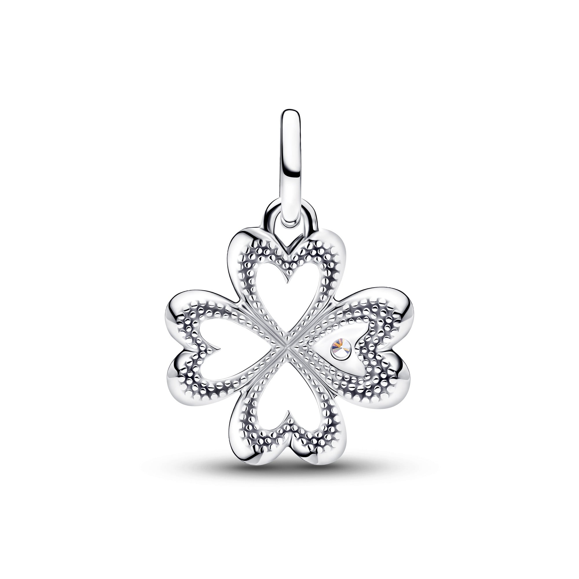 Heart Four-Leaf Clover Medallion Charm