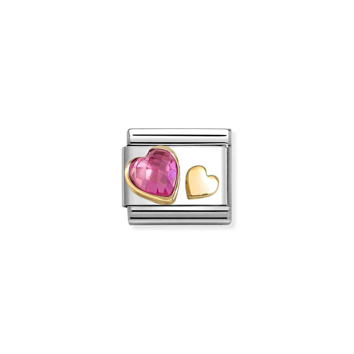 Charm, Composable Link, Hearts, Stone, Dark Pink