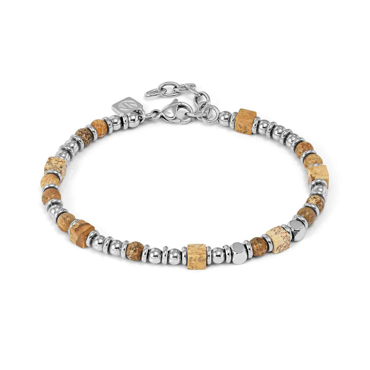 INSTINCTSTYLE ed. INFINITY bracelet in steel and natural stones Paesina stone