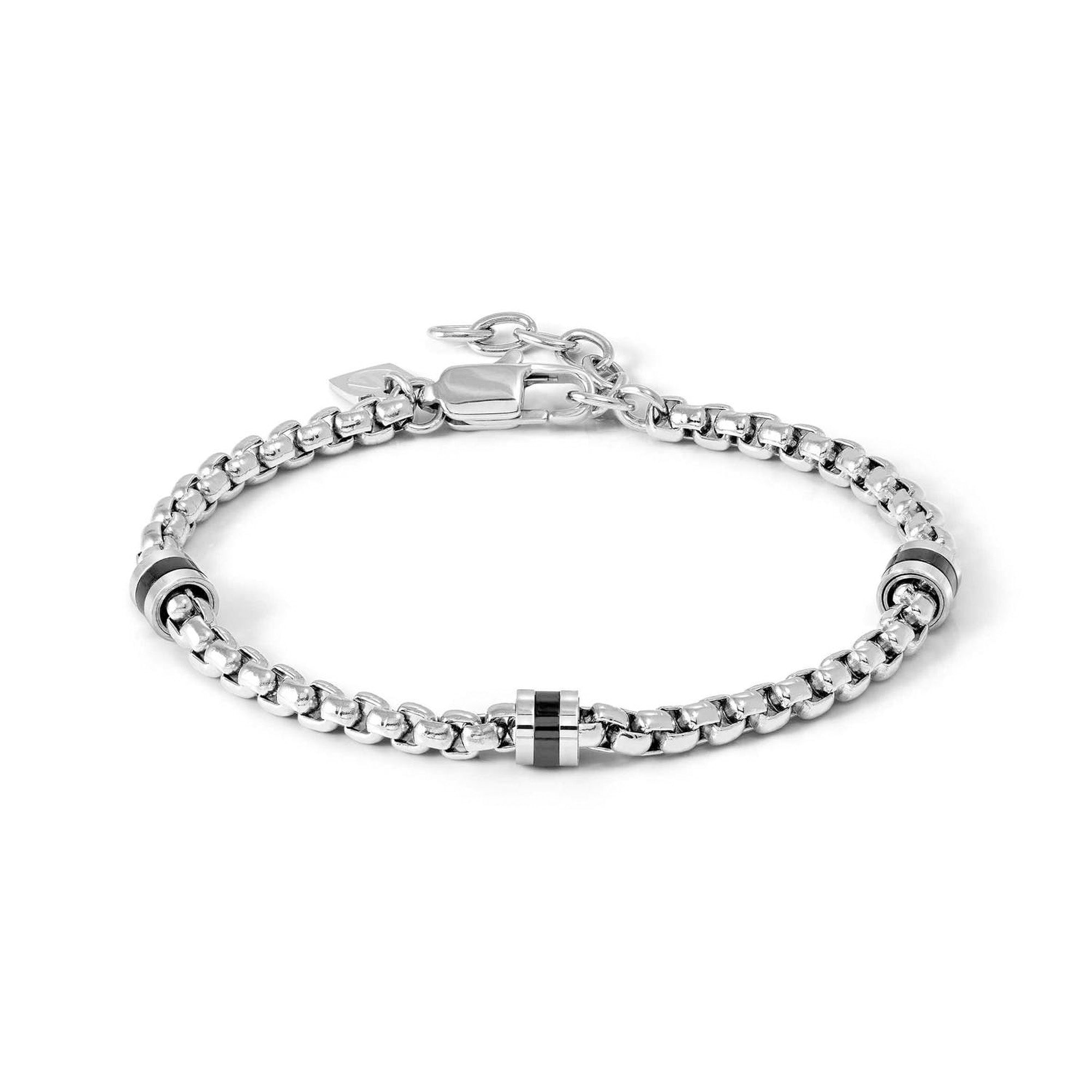 MANVISION ed. STONES bracelet in steel and enamel Black