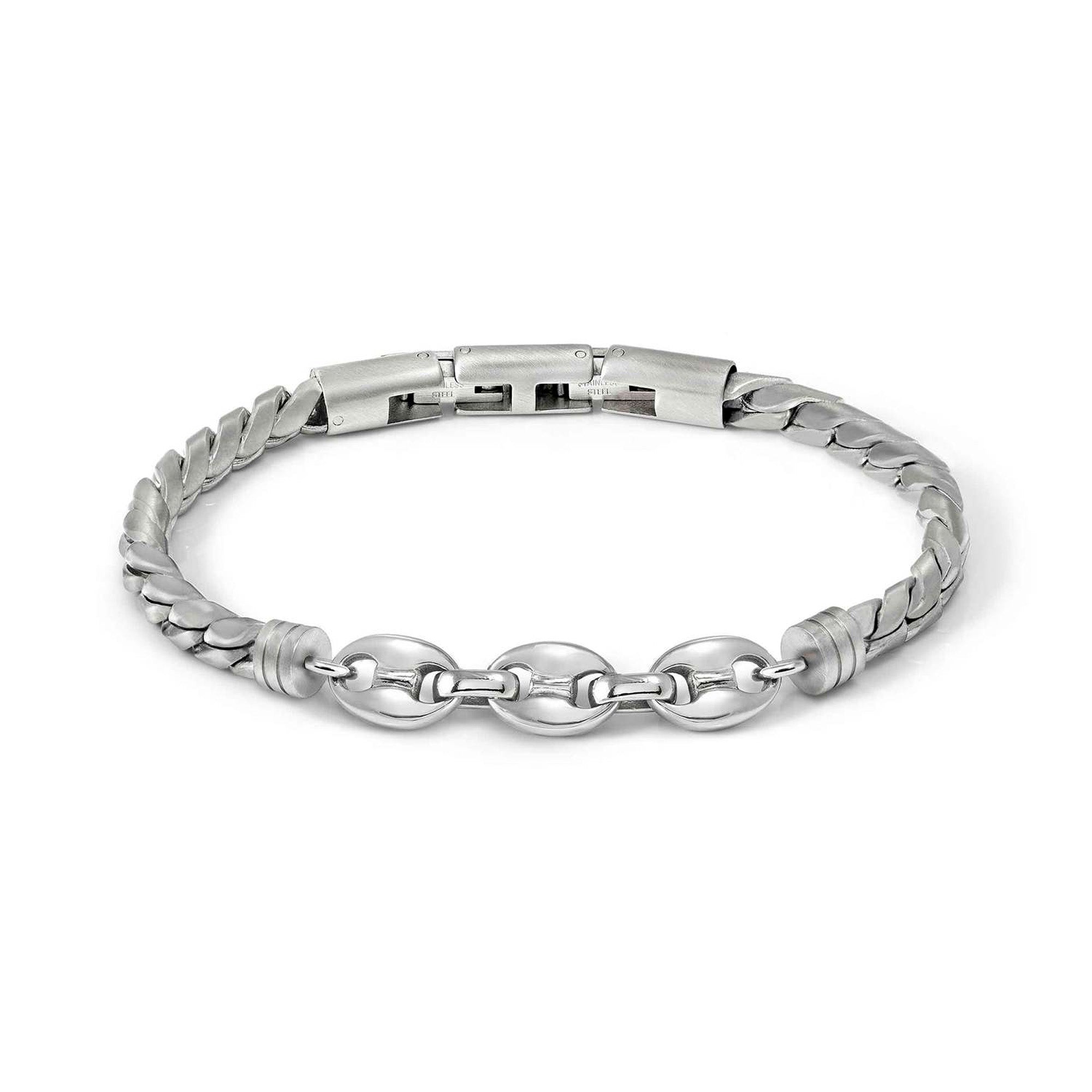 MANVISION ed. STONES bracelet, polished and satin-finished Steel