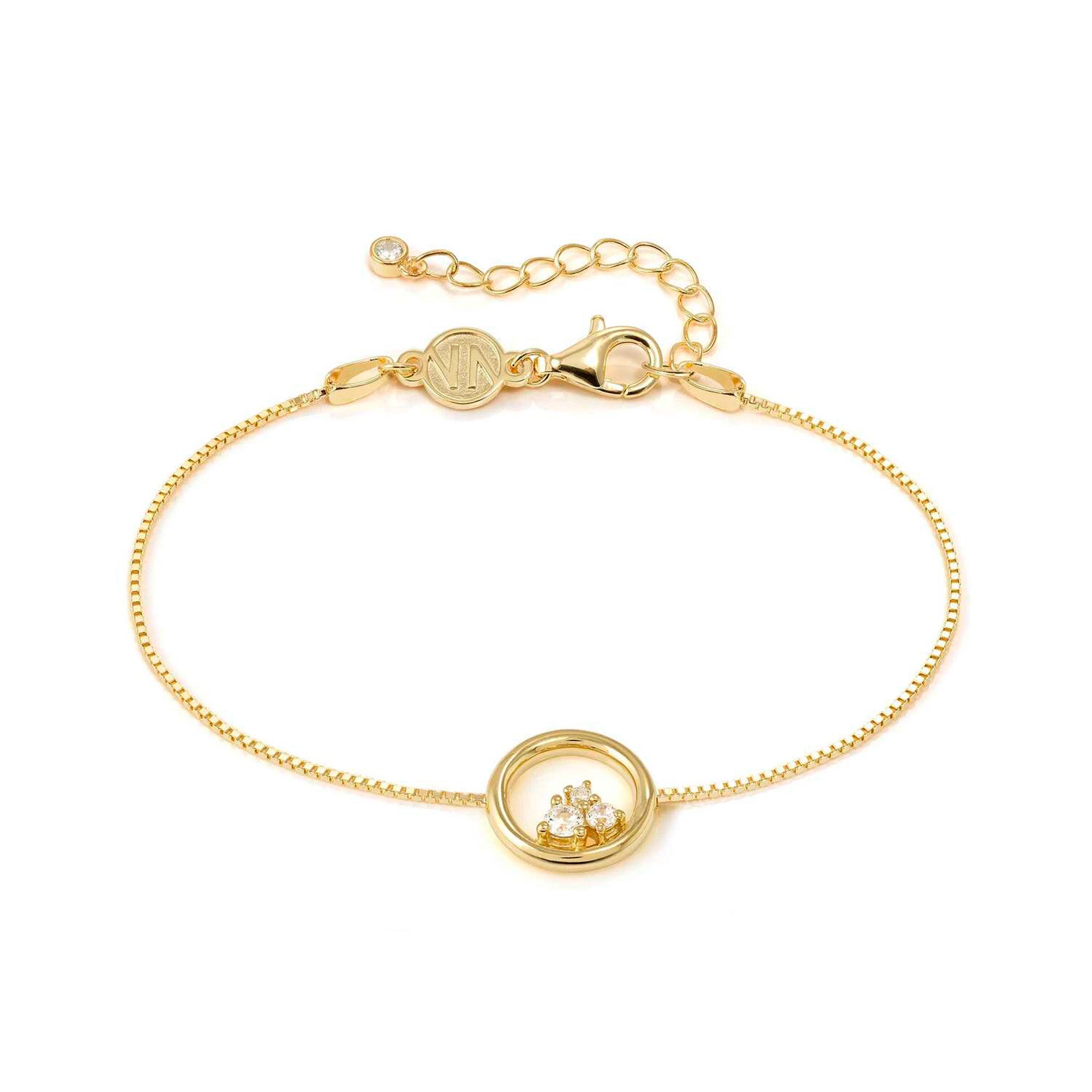 DREAMS BEATS bracelet in 925 sterling silver and cubic zirconia Yellow Gold Round