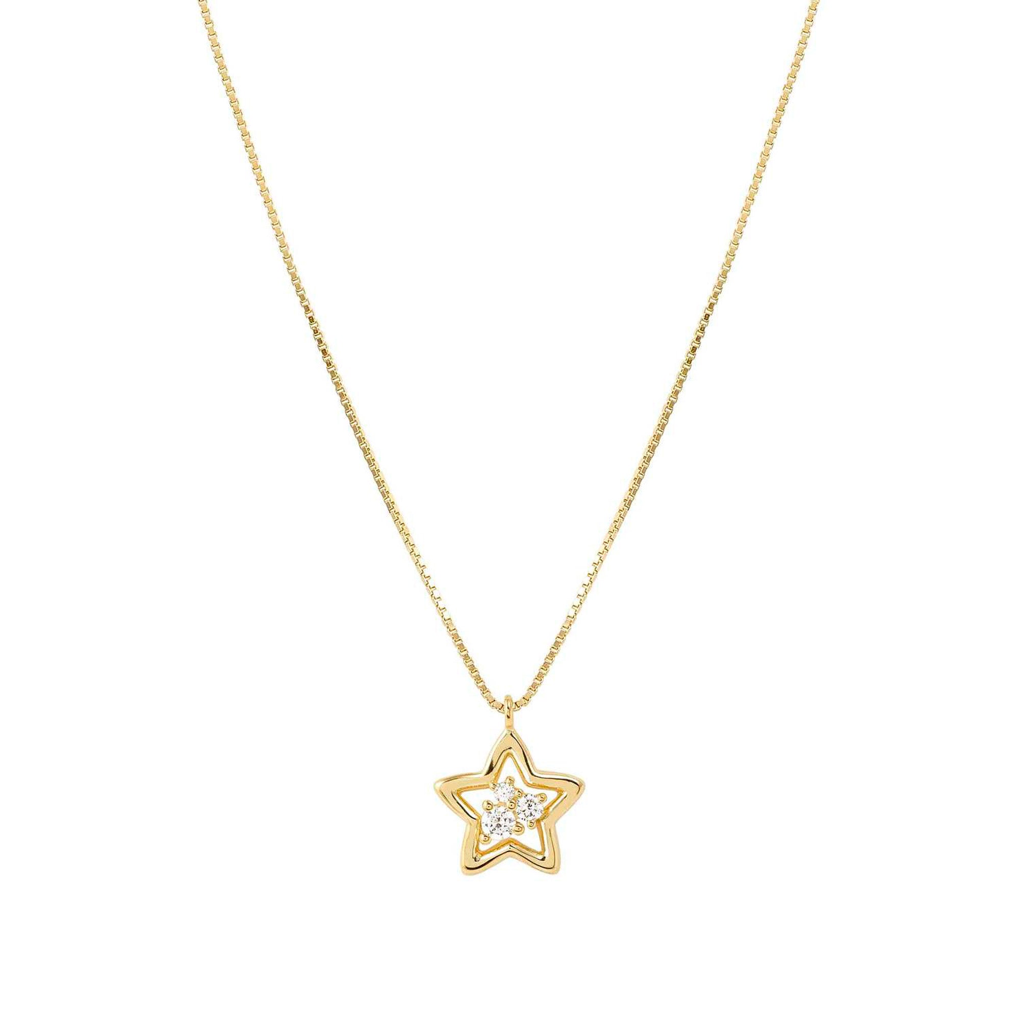 DREAMS BEATS necklace in 925 sterling silver and cubic zirconia Gold Star