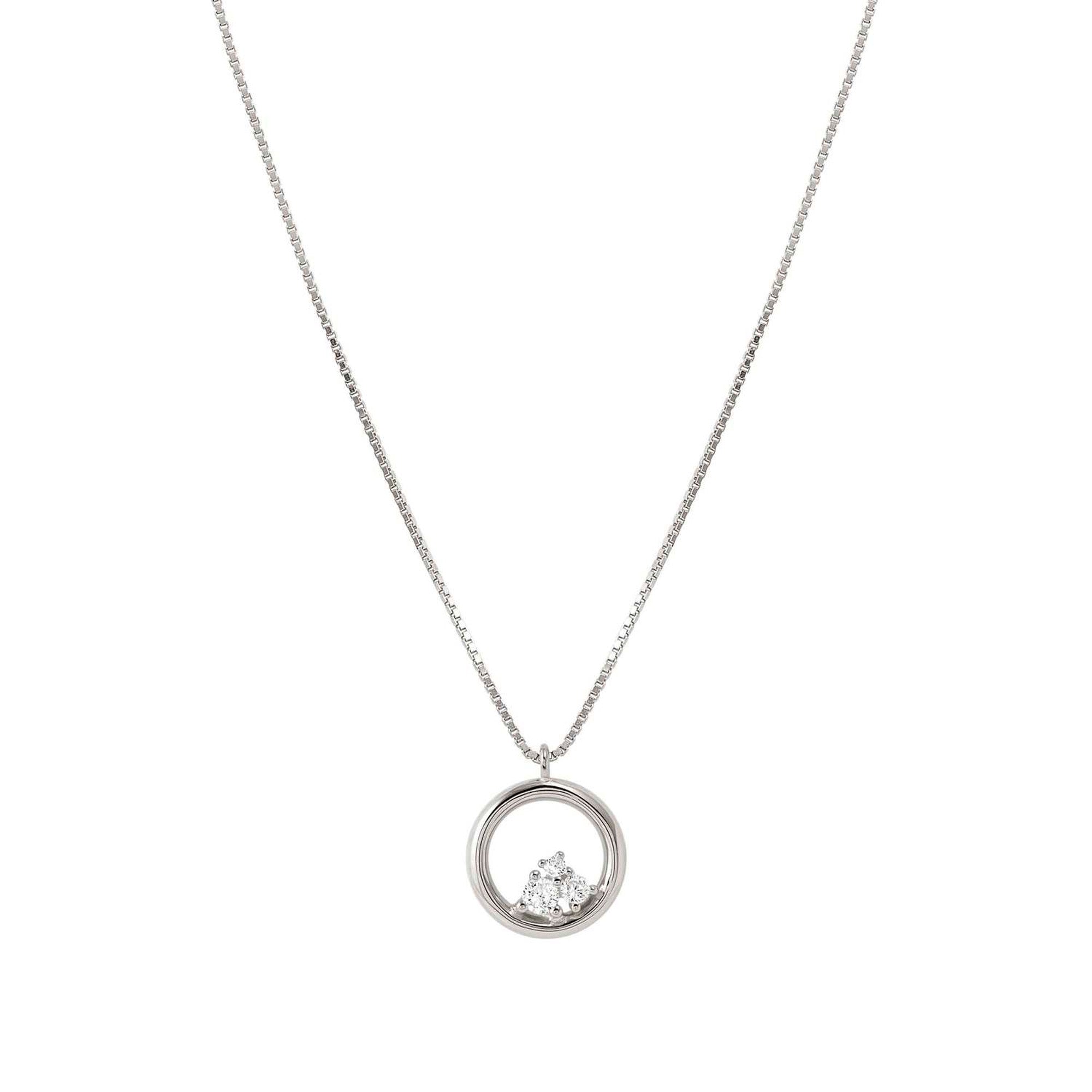 DREAMS BEATS necklace in 925 sterling silver and cubic zirconia Round