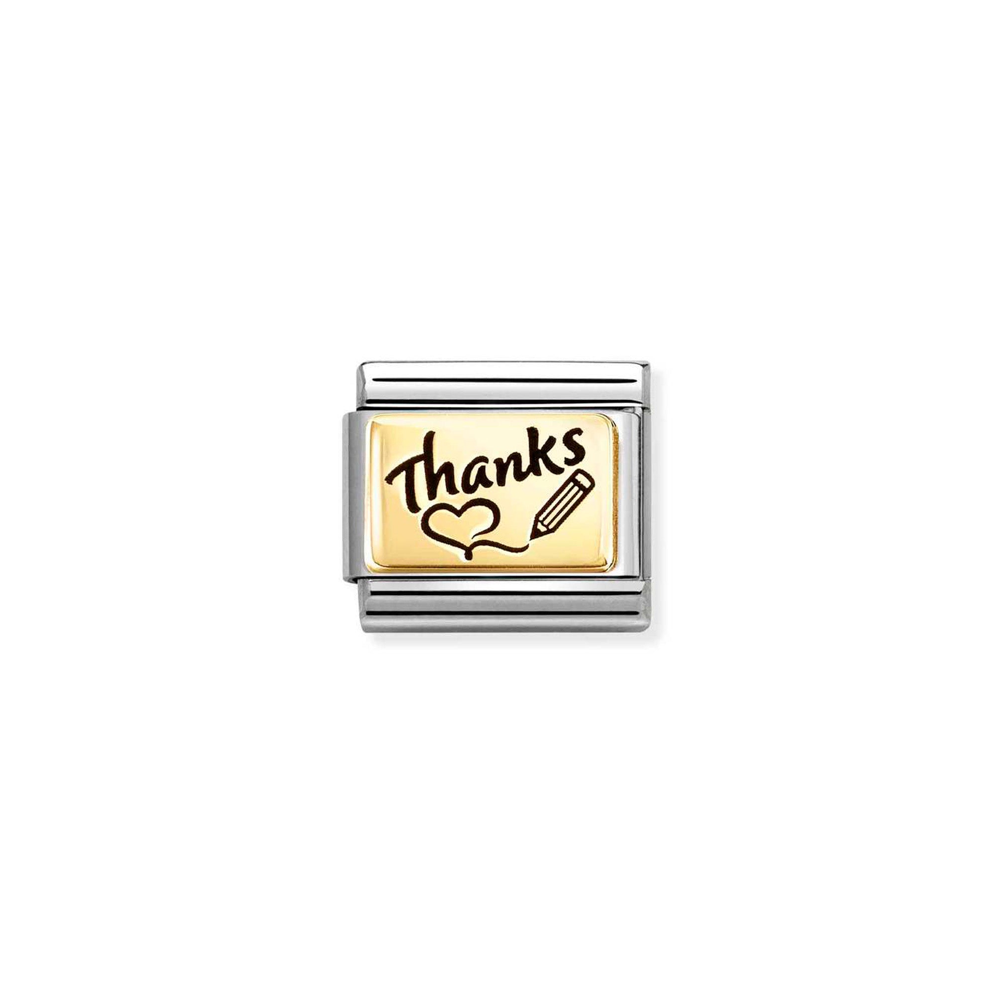 Charm, Composable Classic Link, THANKS, Heart and Pencil