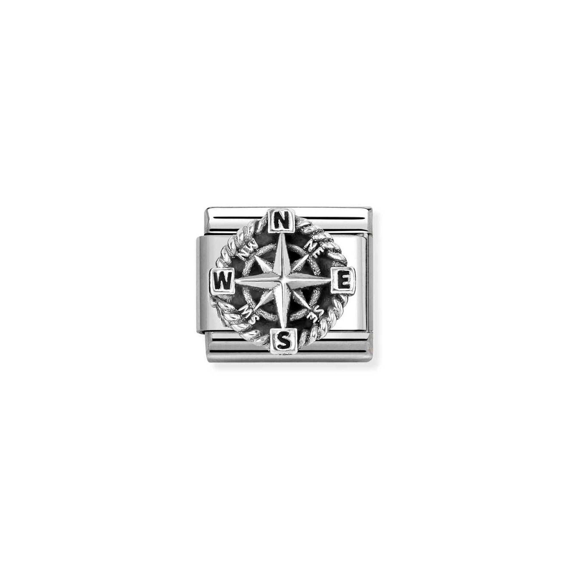 Charm, Composable Classic Link Silver Compass