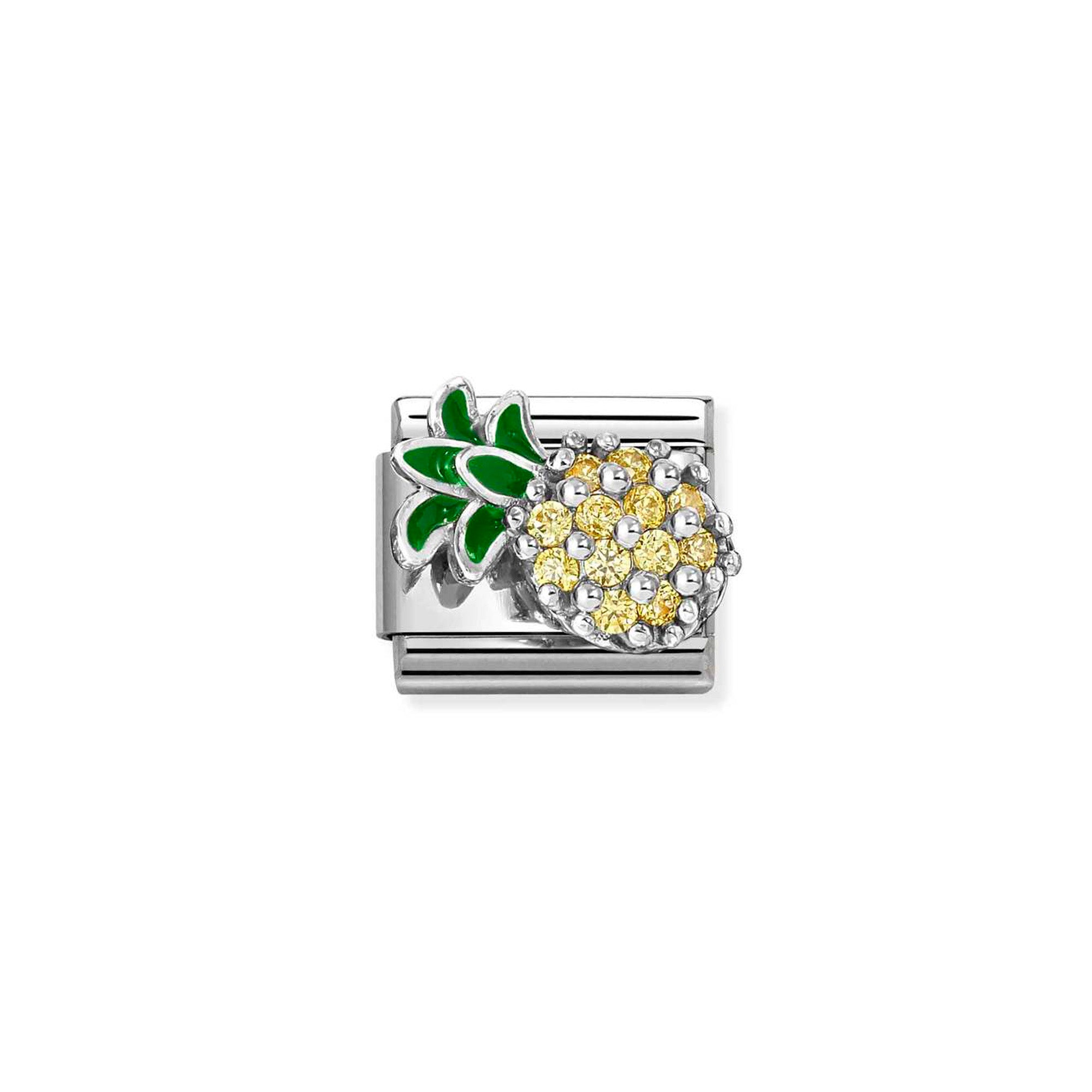 Charm, Composable Classic Link, Pineapple, Yellow CZ