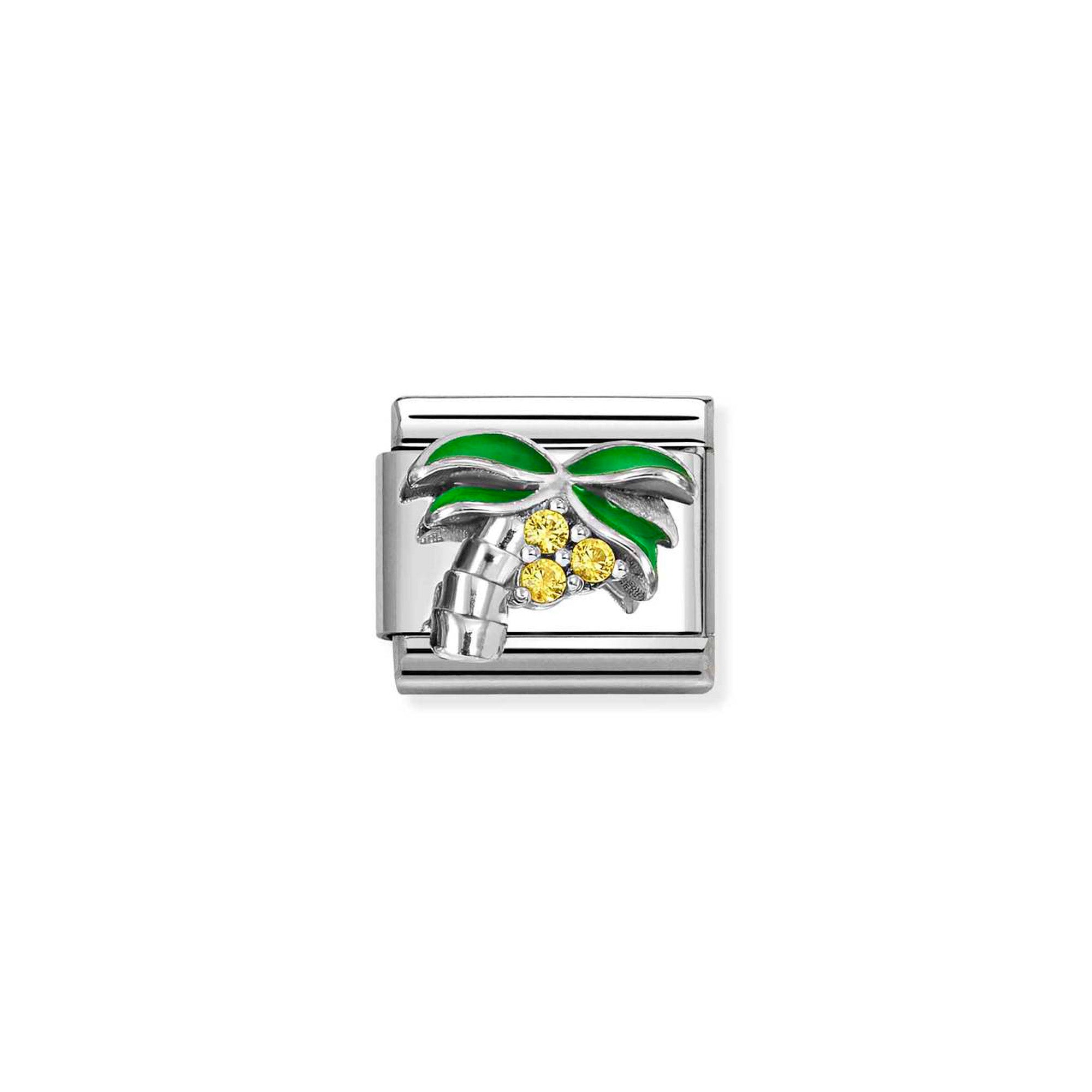 Charm, Composable Classic Link, Palm Tree, Yellow CZ