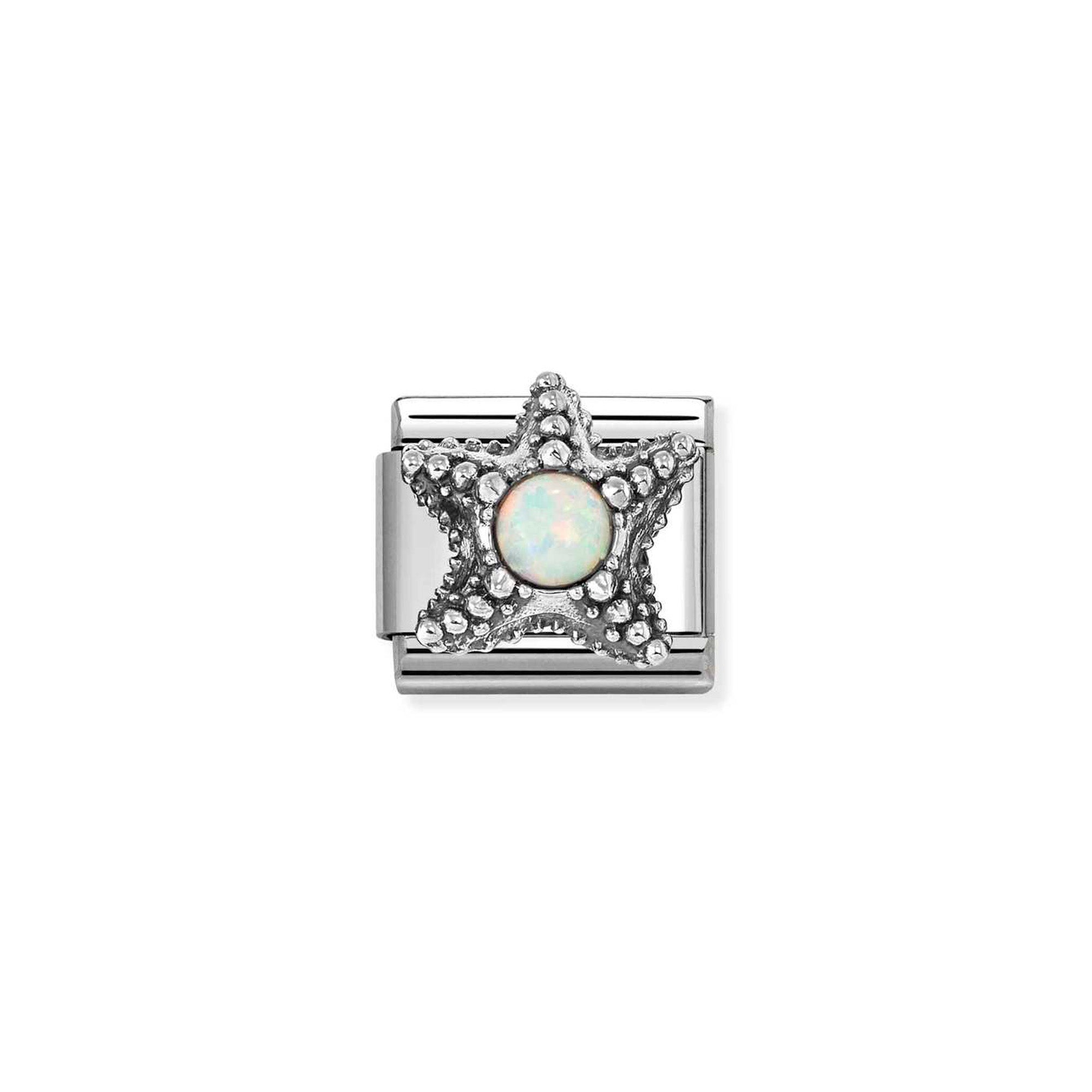 Charm, Composable Classic Link, Starfish, White Opal