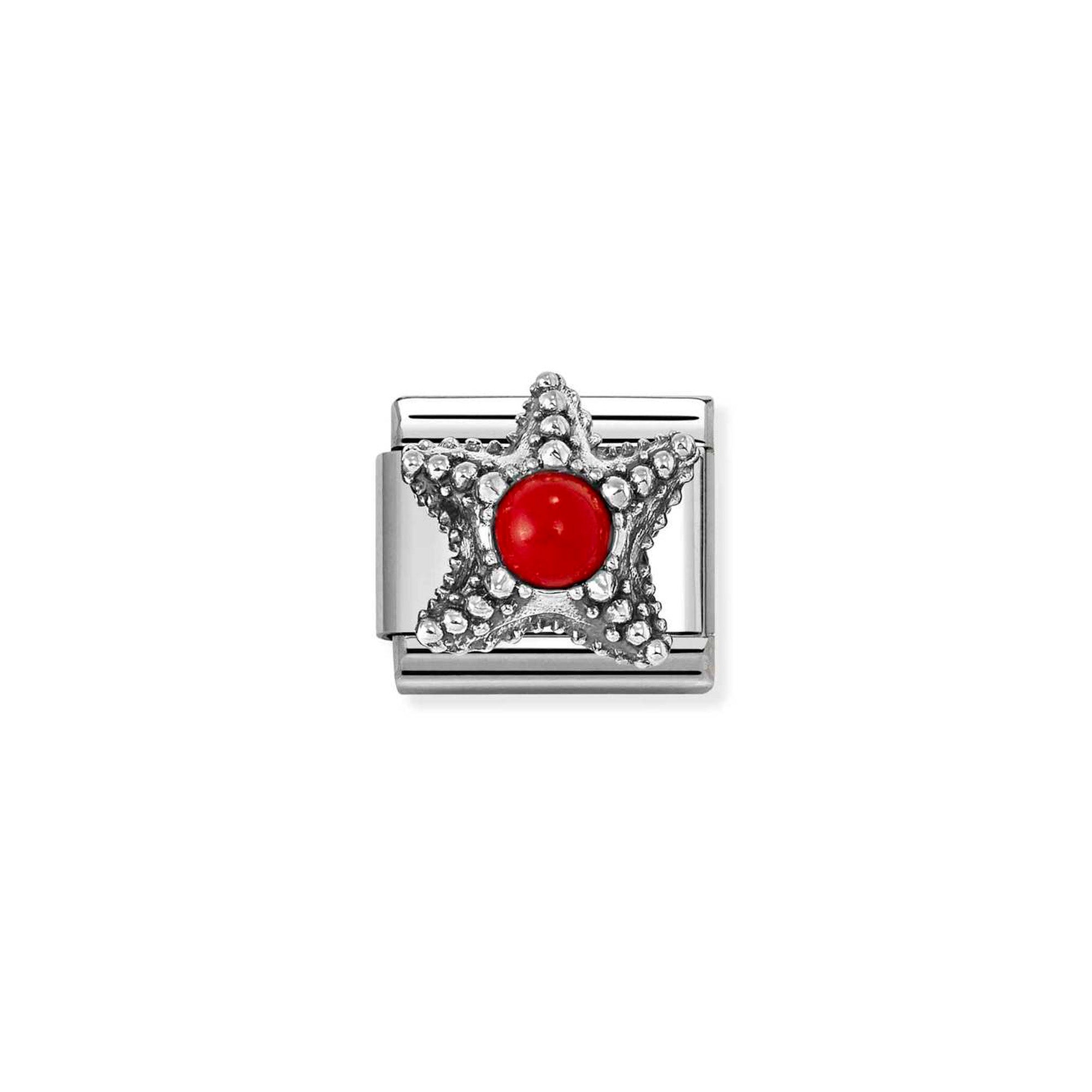 Charm, Composable Classic Link, Starfish, Red Coral