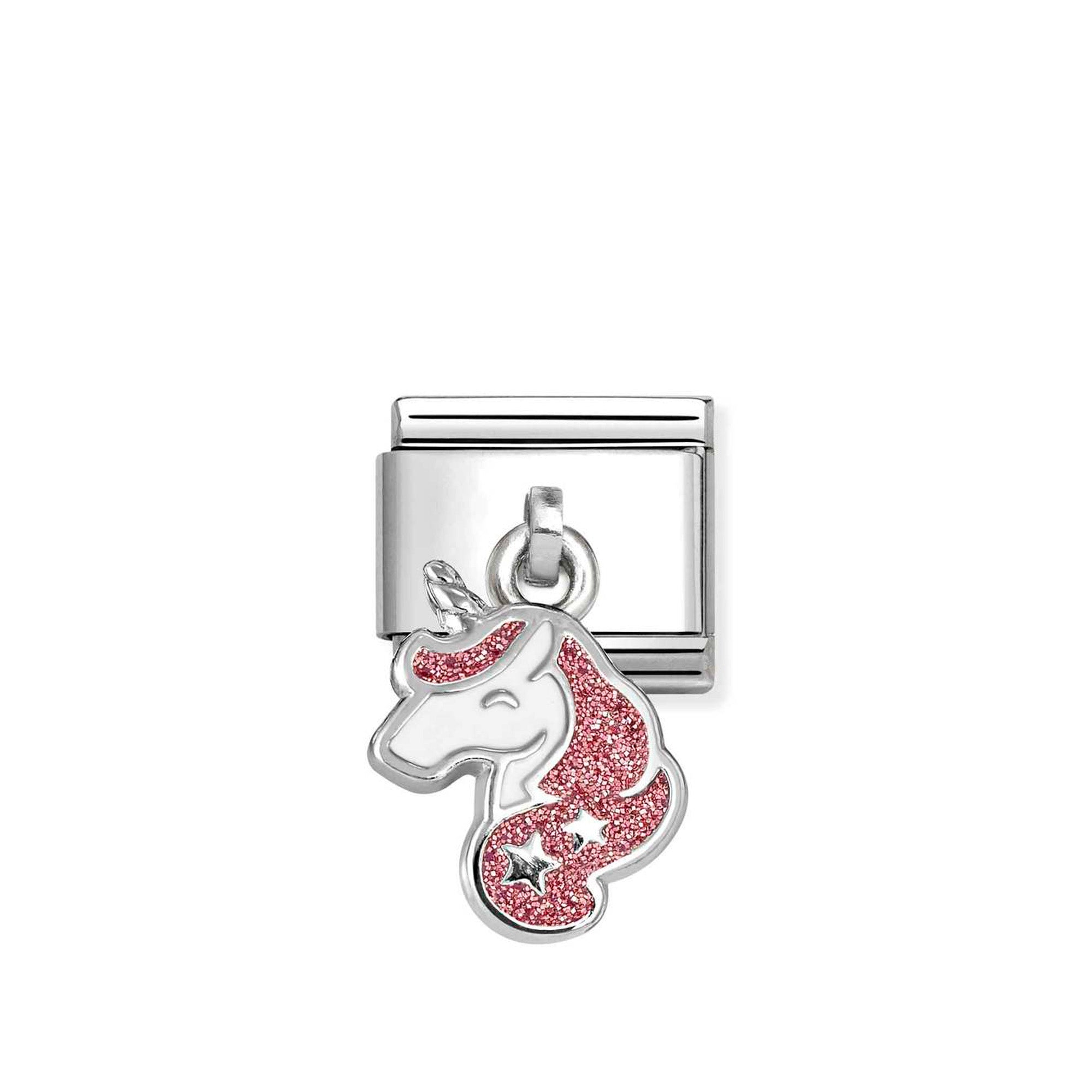 Charm, Composable Classic Link, Unicorn Pink Glitter