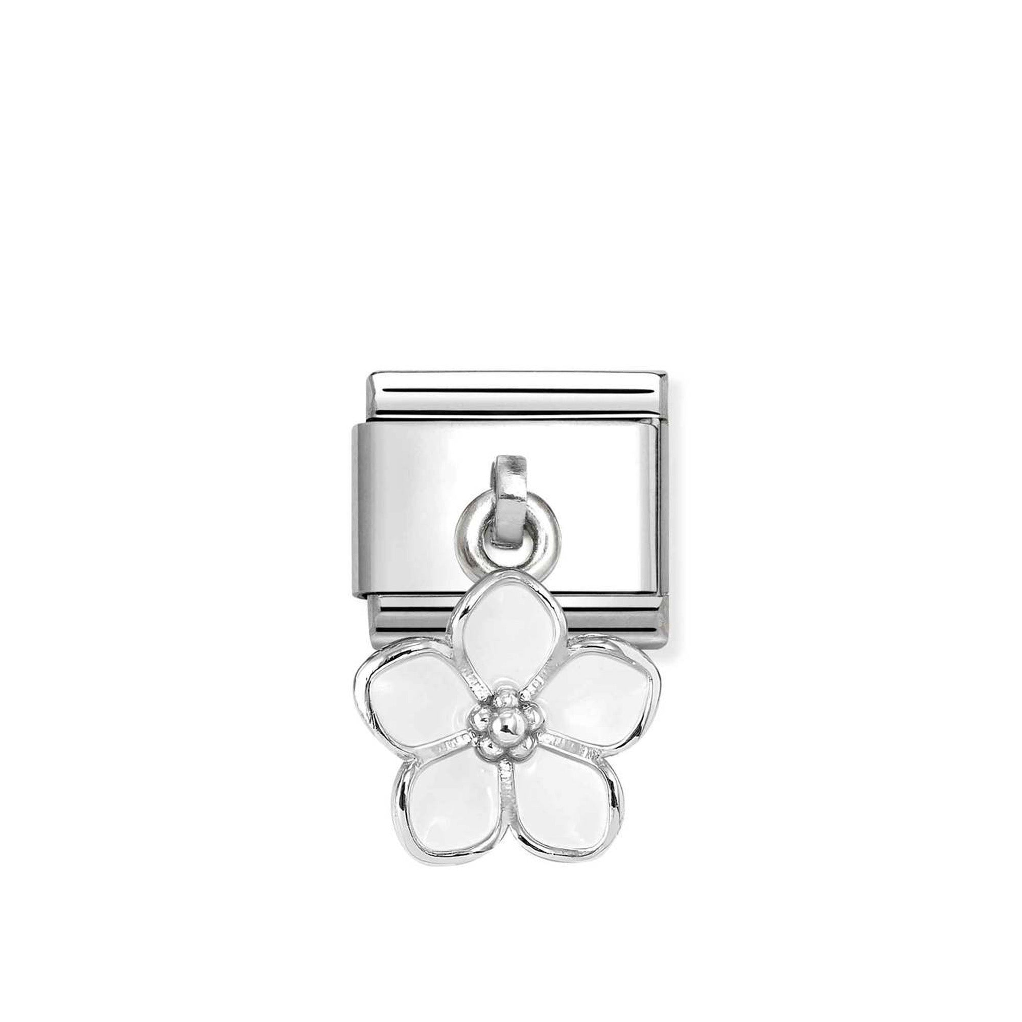 Charm, Composable Classic Link, Flower White Pendant