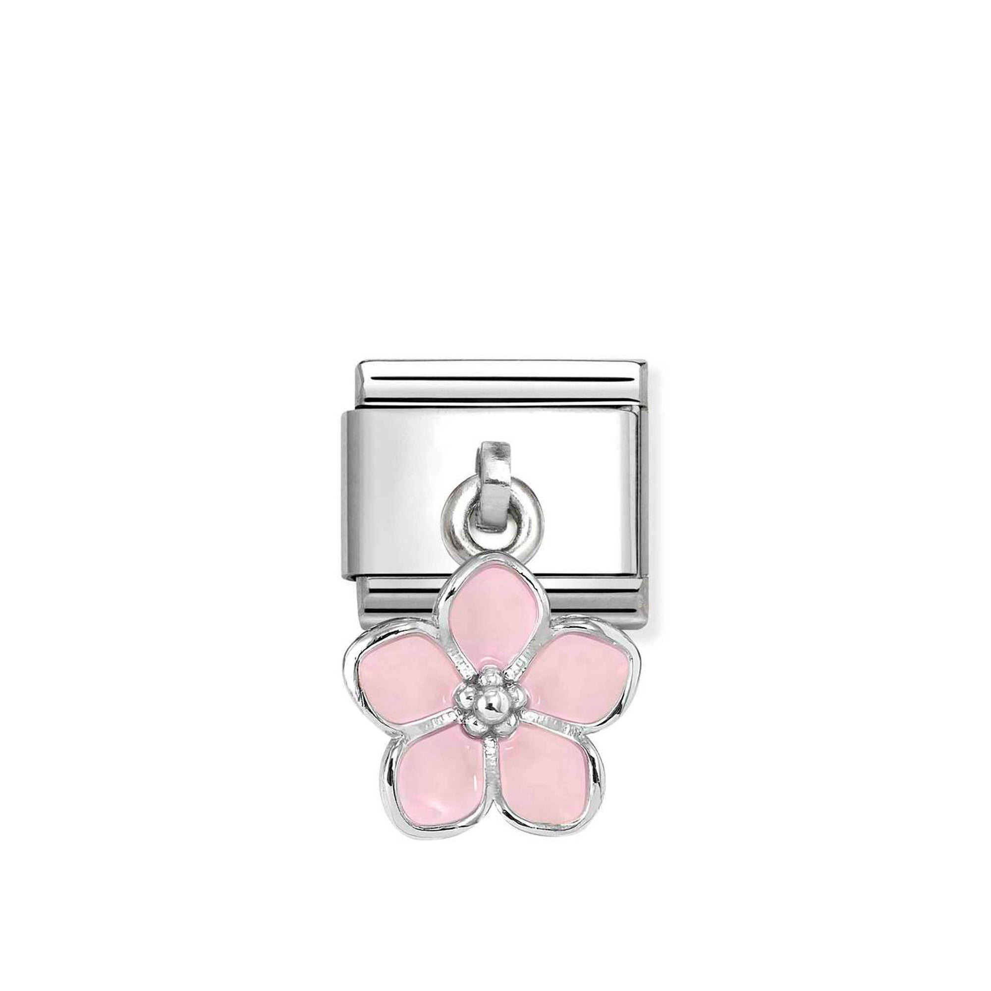 Charm, Composable Classic Link, Flower Pink Pendant