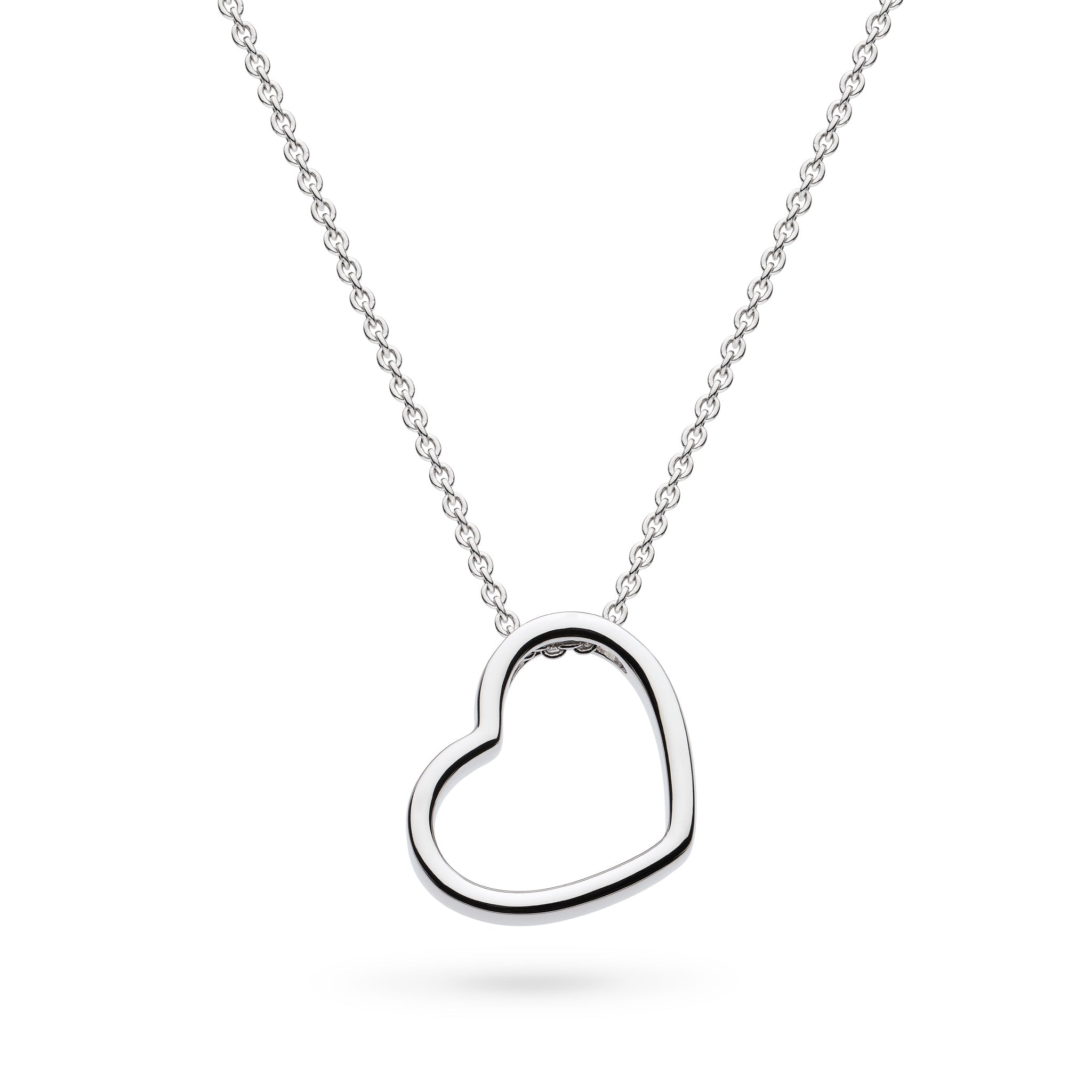 Love Silver Heart Outline Necklace