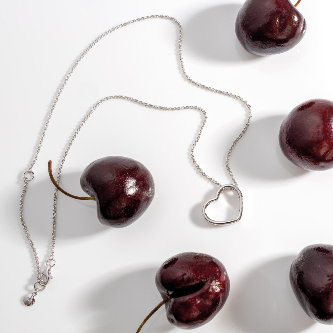 Love Silver Heart Outline Necklace