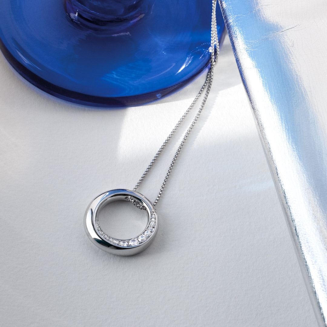 Bevel Cirque Pave Necklace