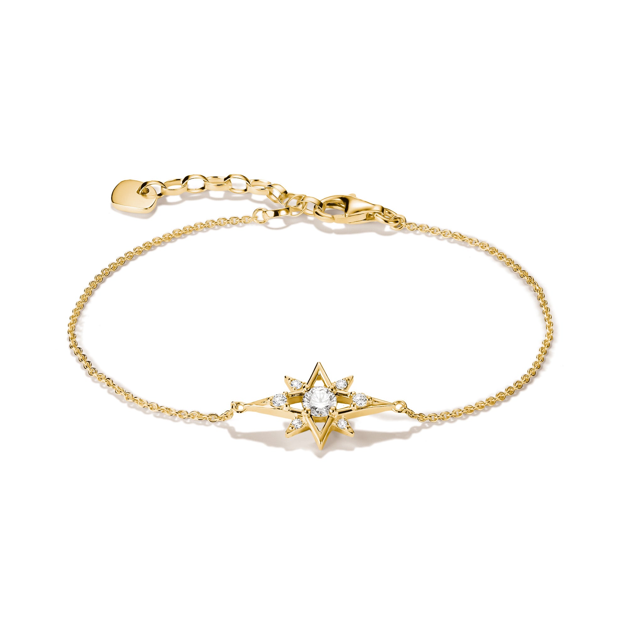 THOMAS SABO Midnight Sky 18k Gold-Plated Star Bracelet with White Zirconia