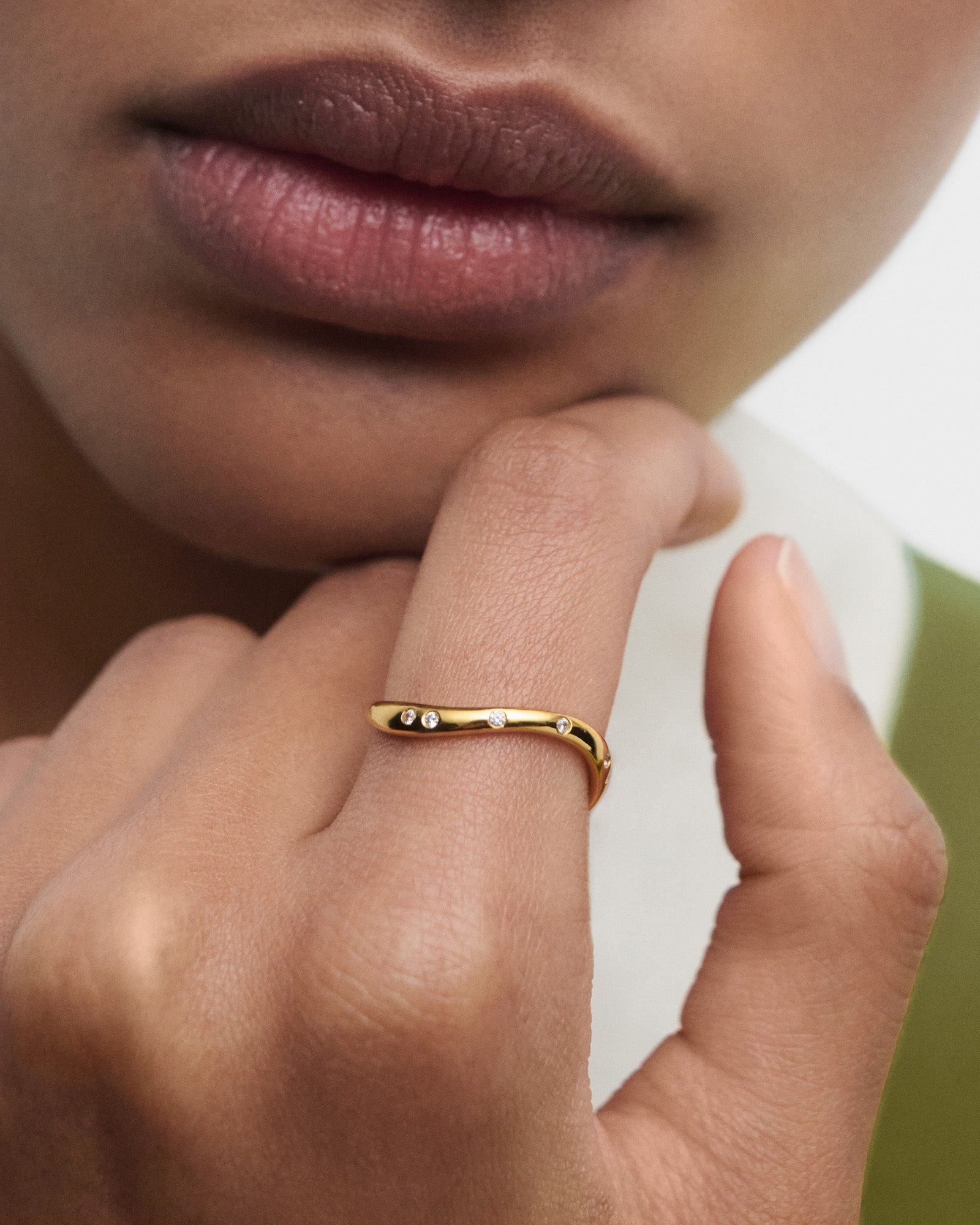 Air 18k Gold-Plated Ring