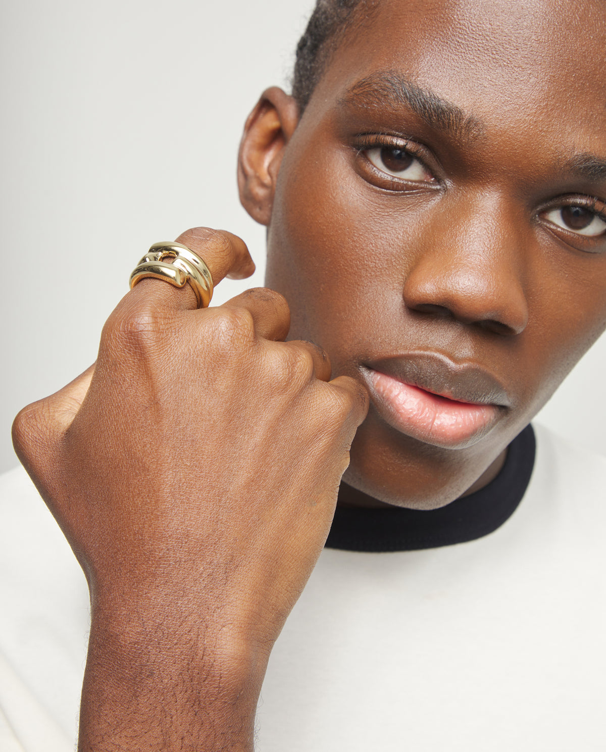 Gold-Tone Four-Loop Organic Ring