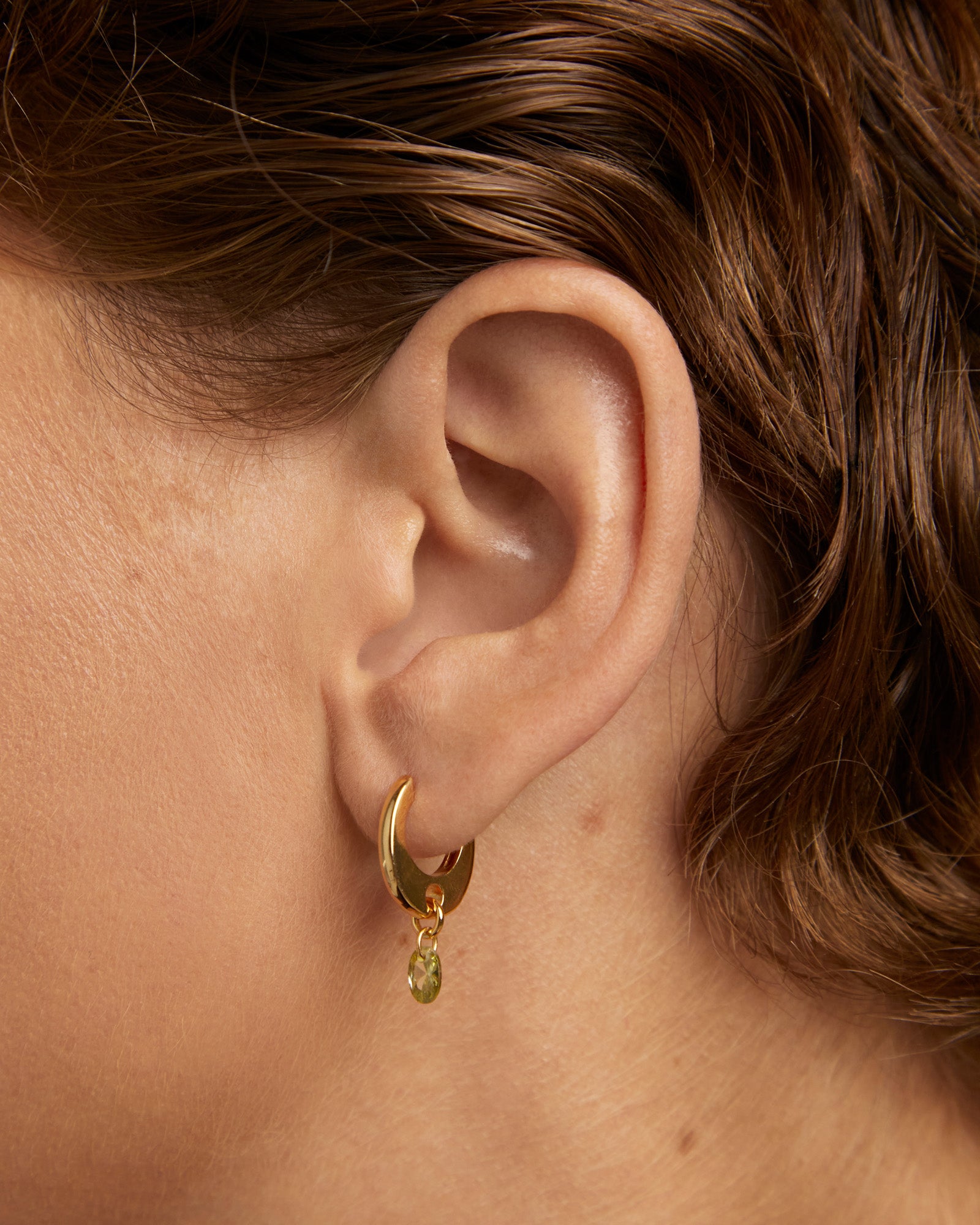 Green 18k Gold-Plated Lily Hoops