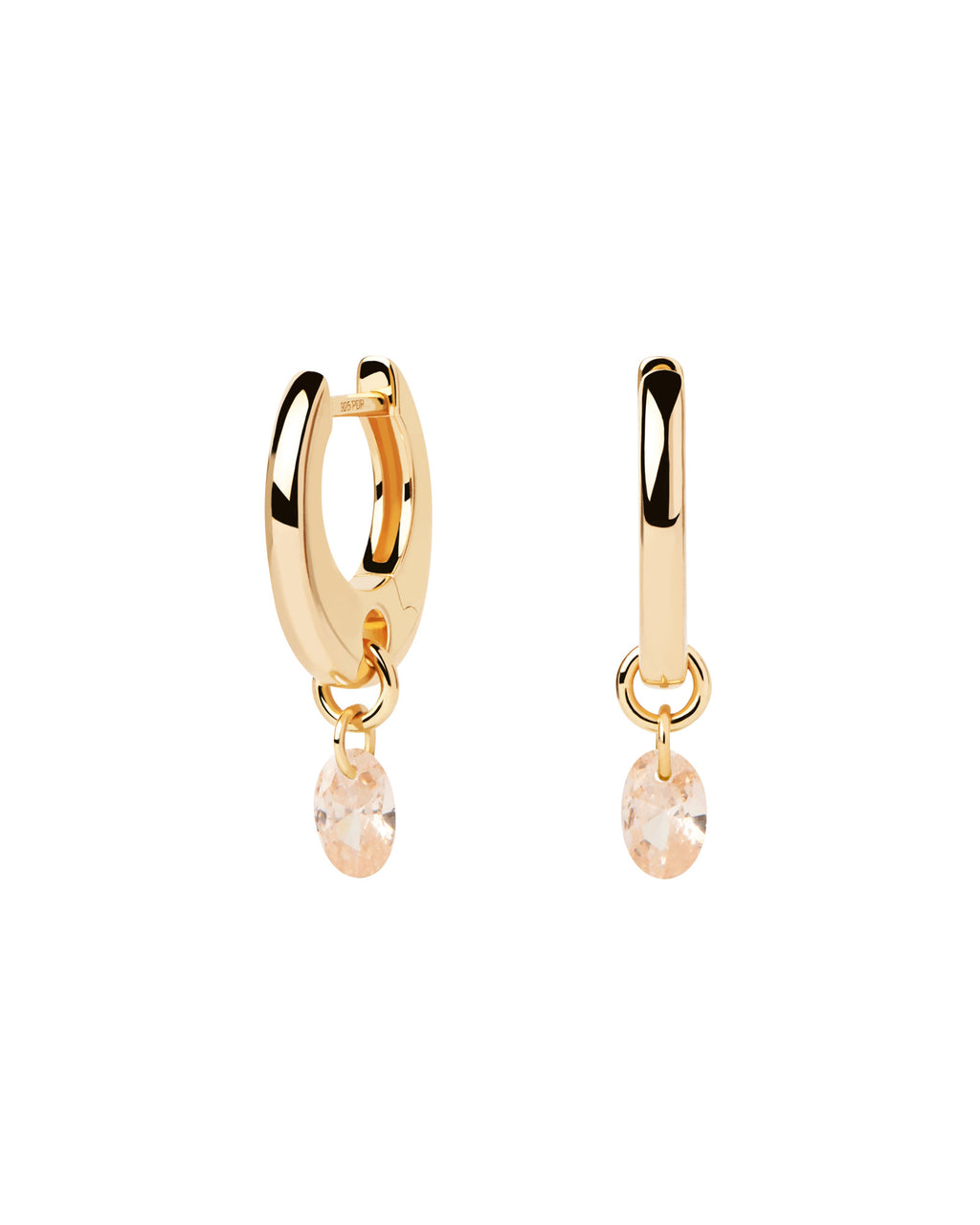 Peach 18k Gold-Plated Lily Hoops