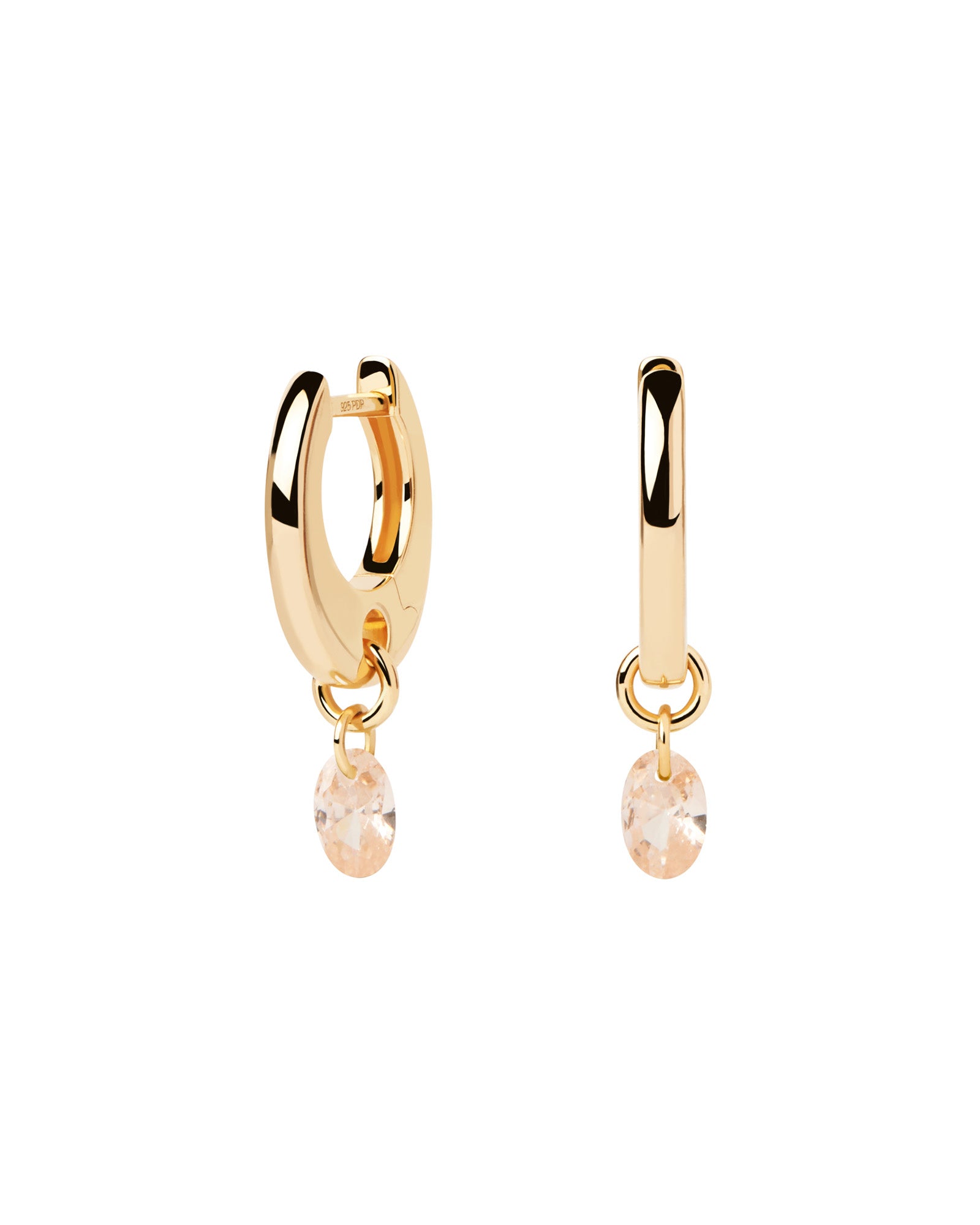 Peach 18k Gold-Plated Lily Hoops