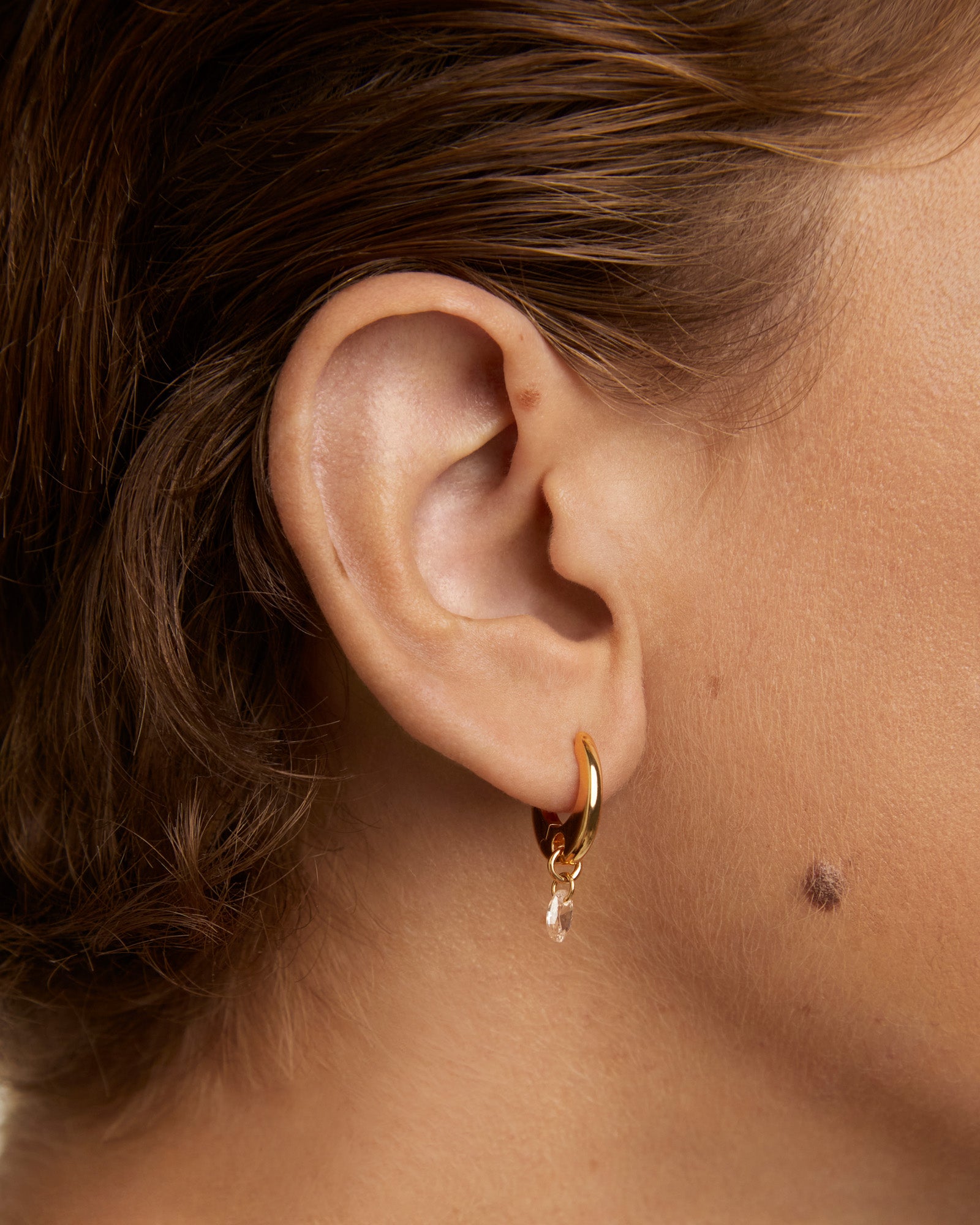 Peach 18k Gold-Plated Lily Hoops