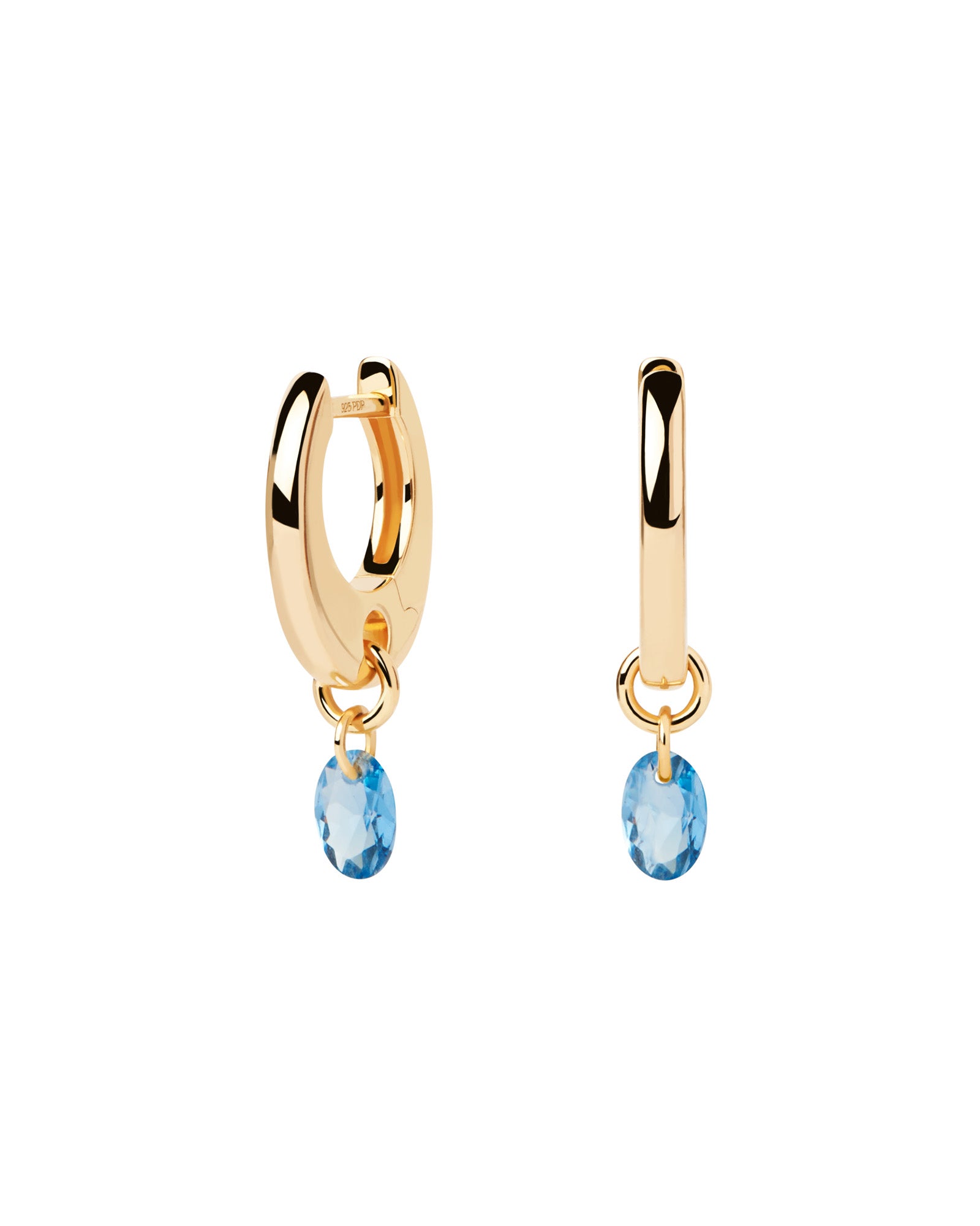 Blue Lily 18k Gold-Plated Hoops