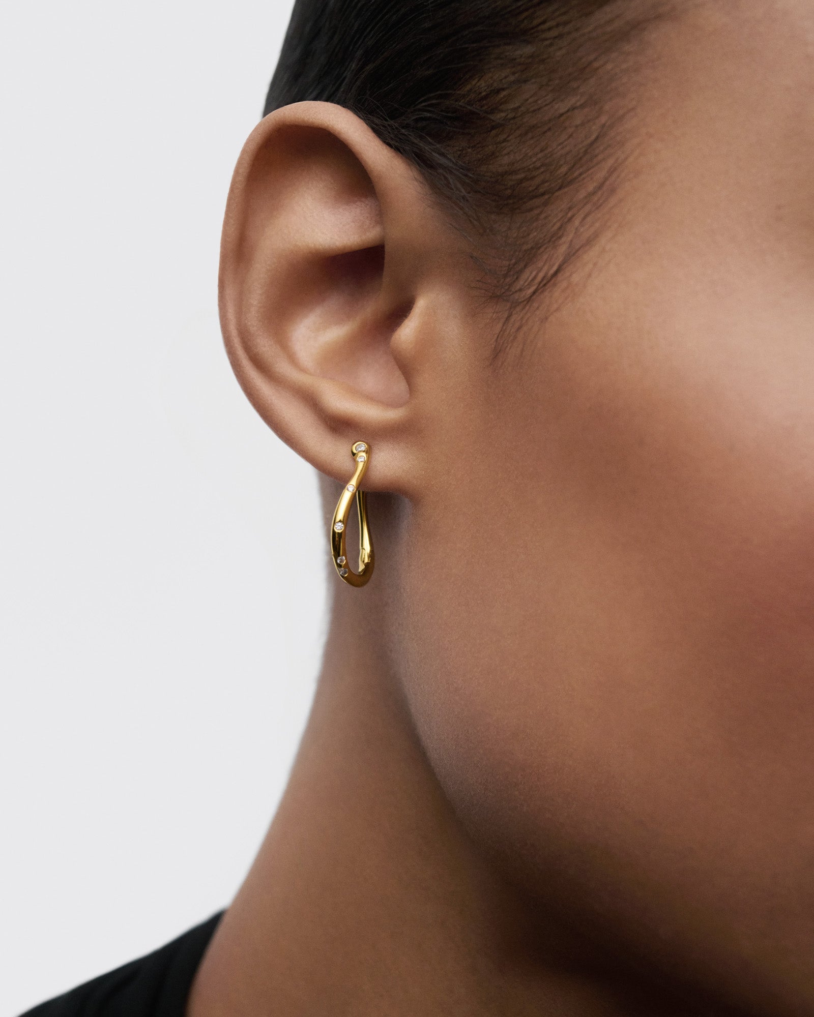Air 18k Gold-Plated Mini Hoops