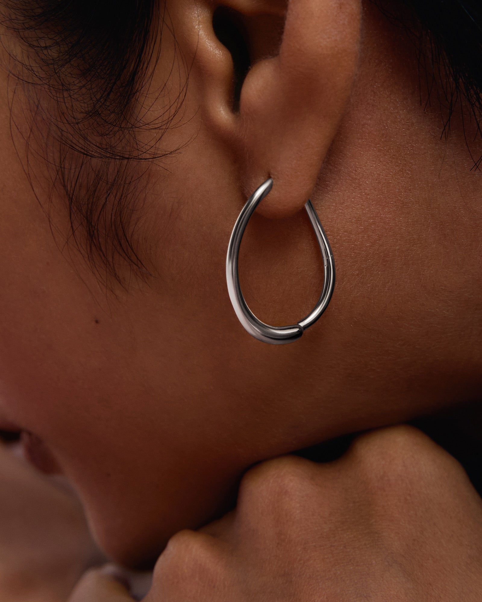 Halo Silver Hoops