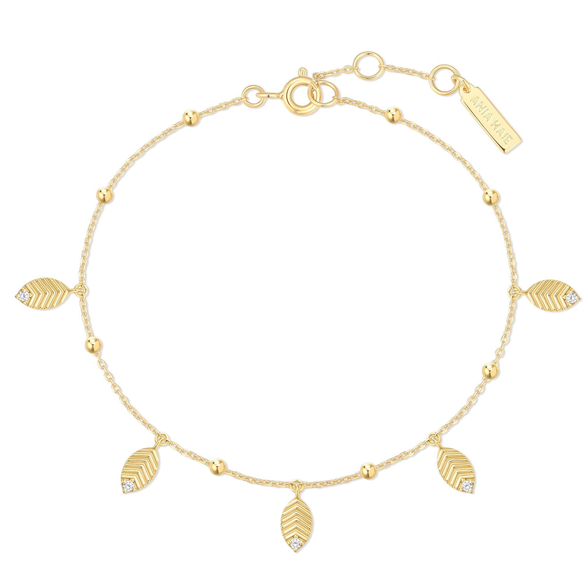 Gold Leaf Station Bracelet