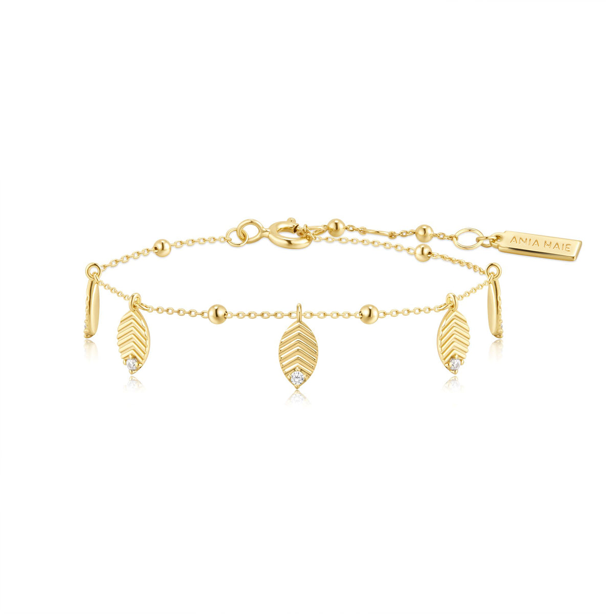 Gold Leaf Station Bracelet