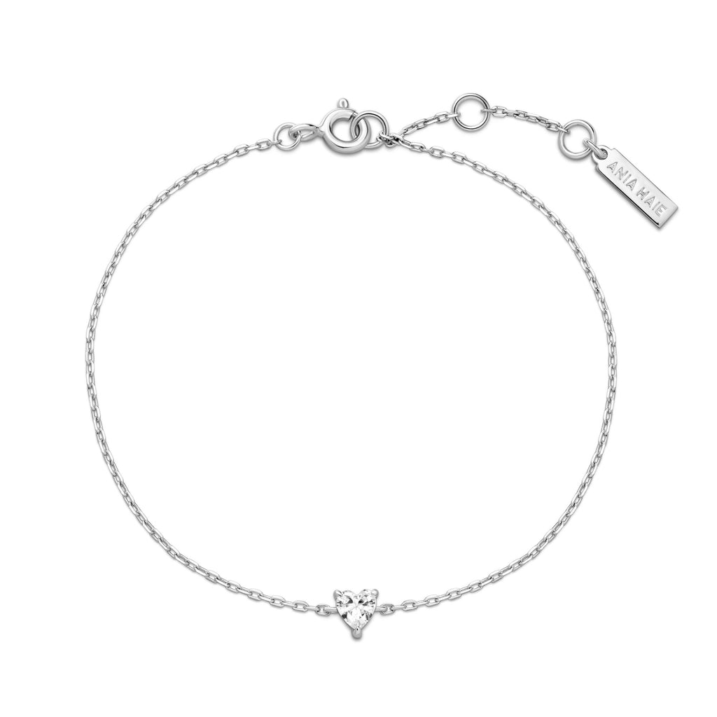 Silver Sparkle Heart Bracelet