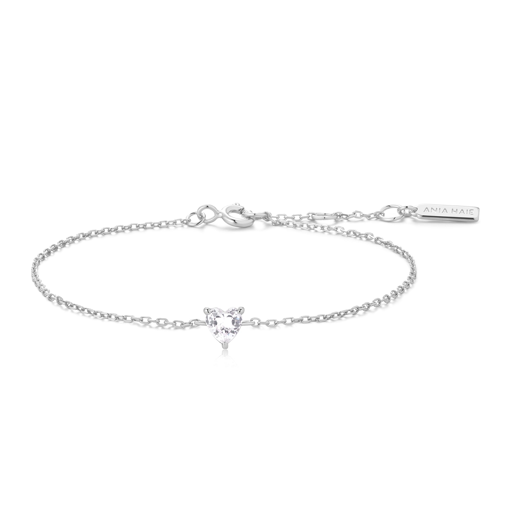 Silver Sparkle Heart Bracelet