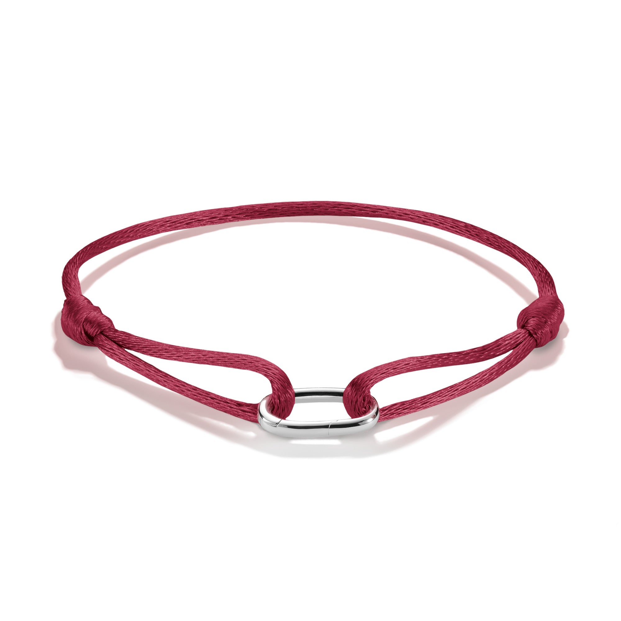 Silver Textile Bracelet Red Connect