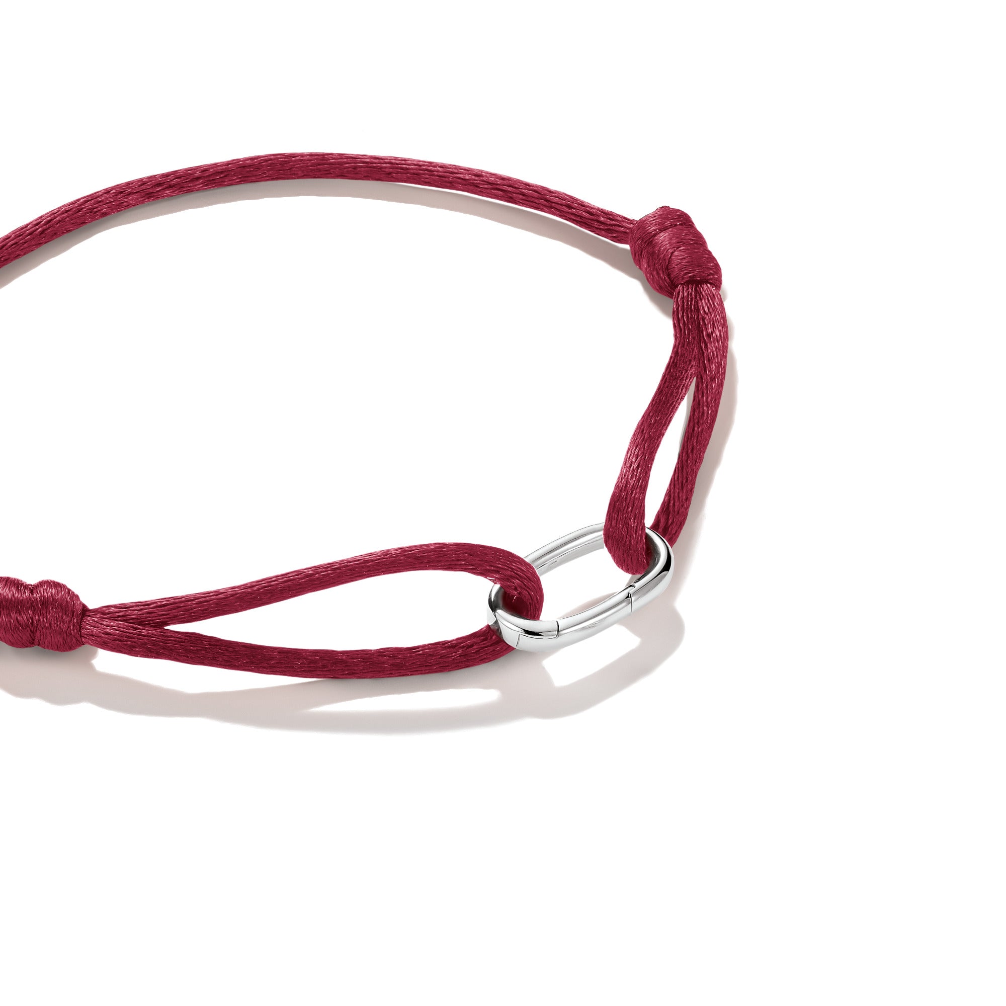 Silver Textile Bracelet Red Connect