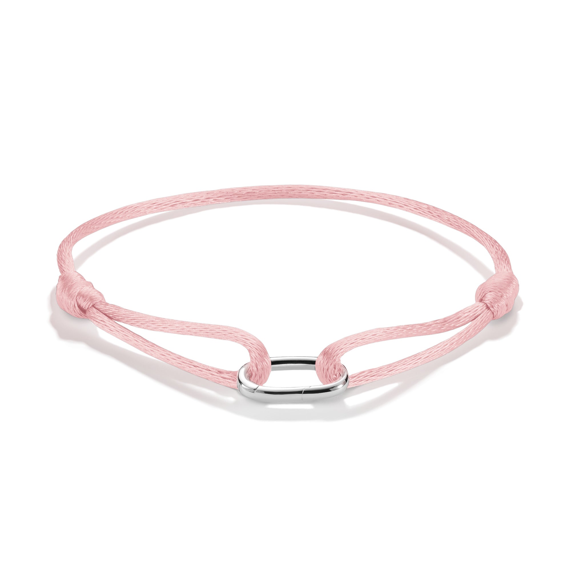 Silver Textile Bracelet Pink Connect