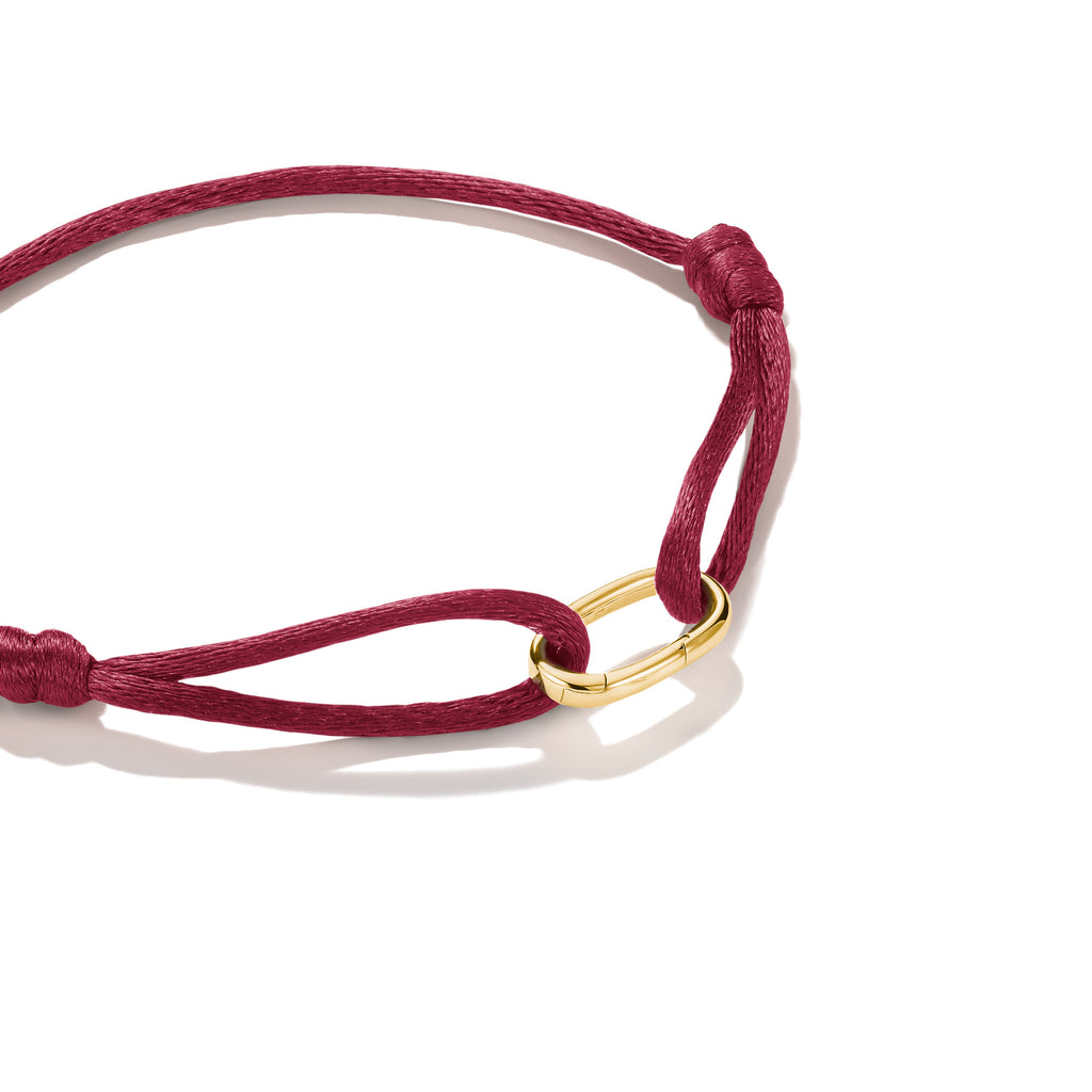 18k Gold Plated Textile Bracelet Red Connect