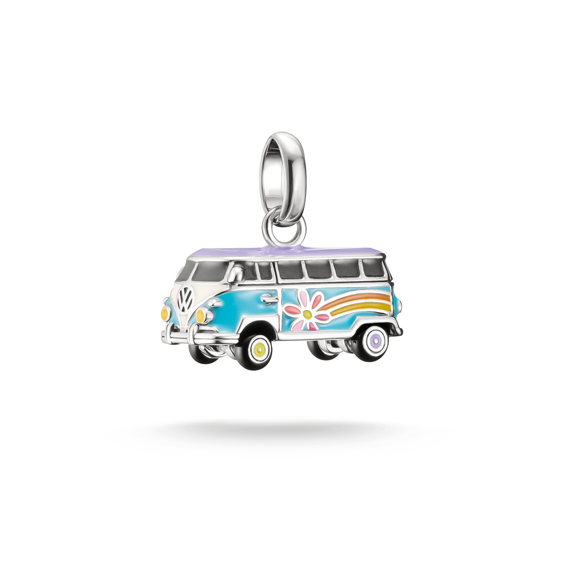 Silver Charm Pendant Volkswagen Hippie Bus Connect
