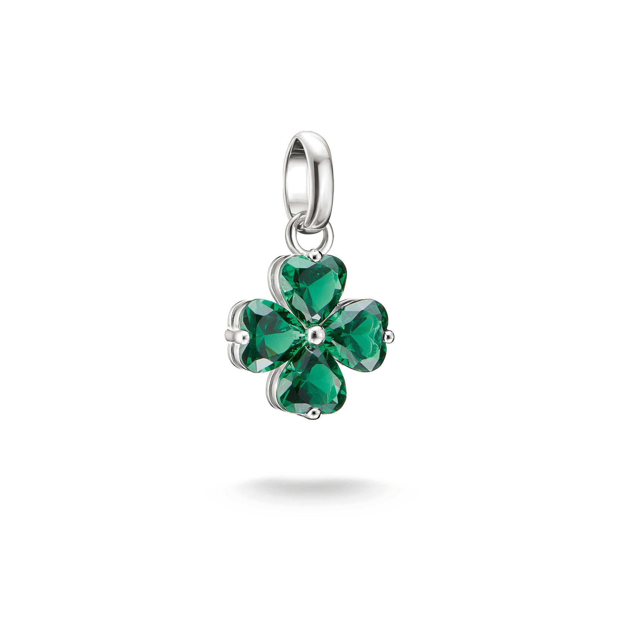 Silver Charm Pendant Four Leaf Clover Connect