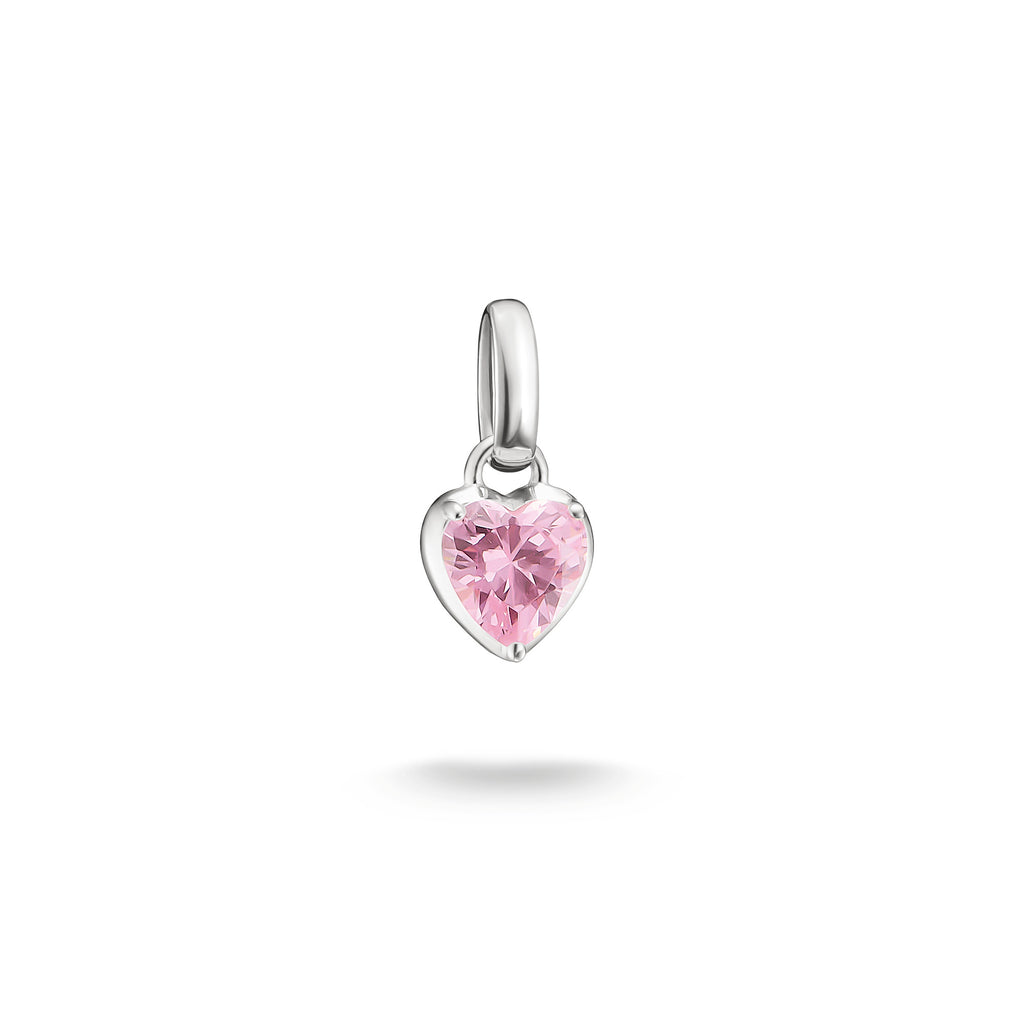 Silver Charm Pendant Heart Birthstone January Connect