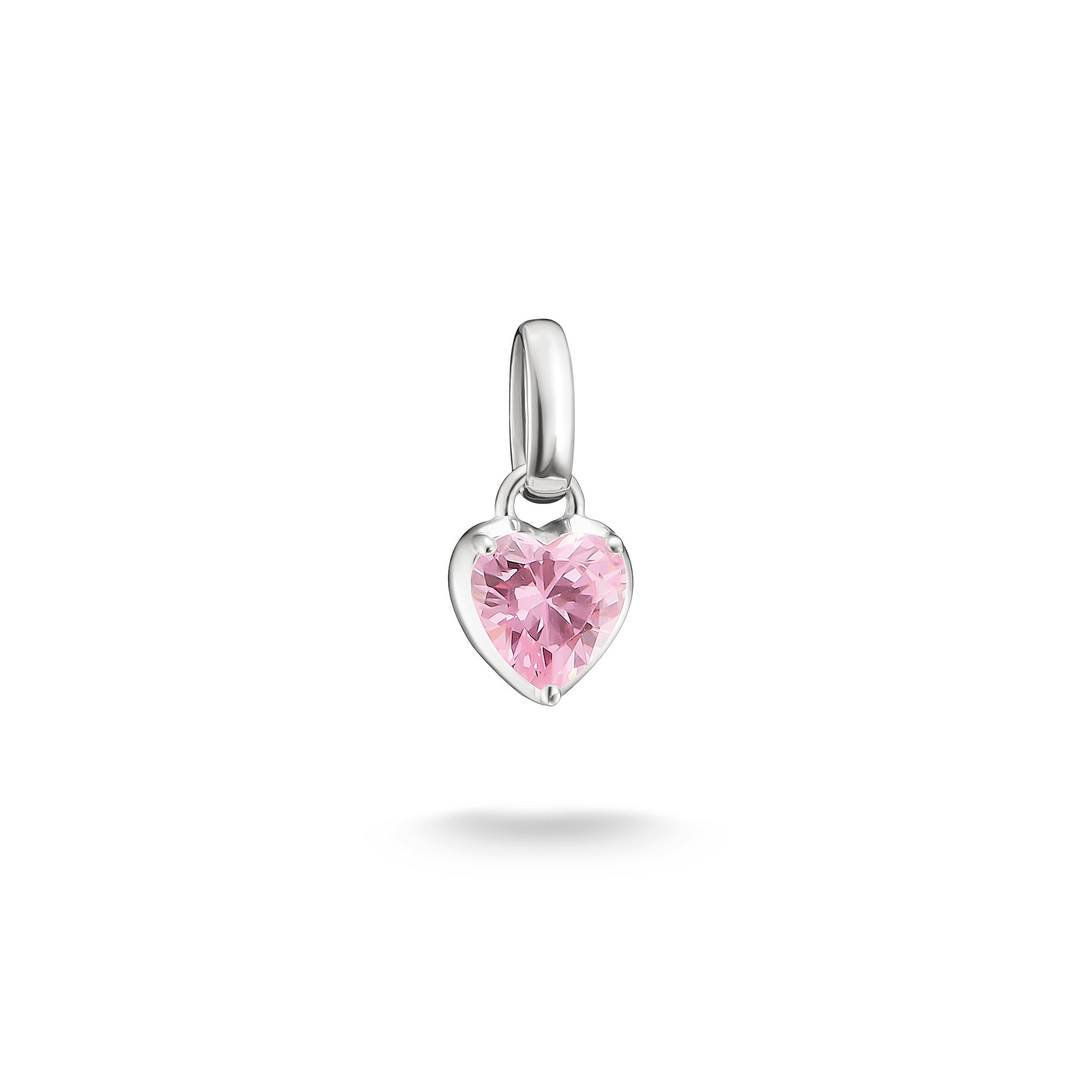 Silver Charm Pendant Heart Birthstone January Connect