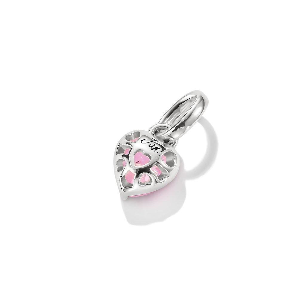 Silver Charm Pendant Heart Birthstone January Connect
