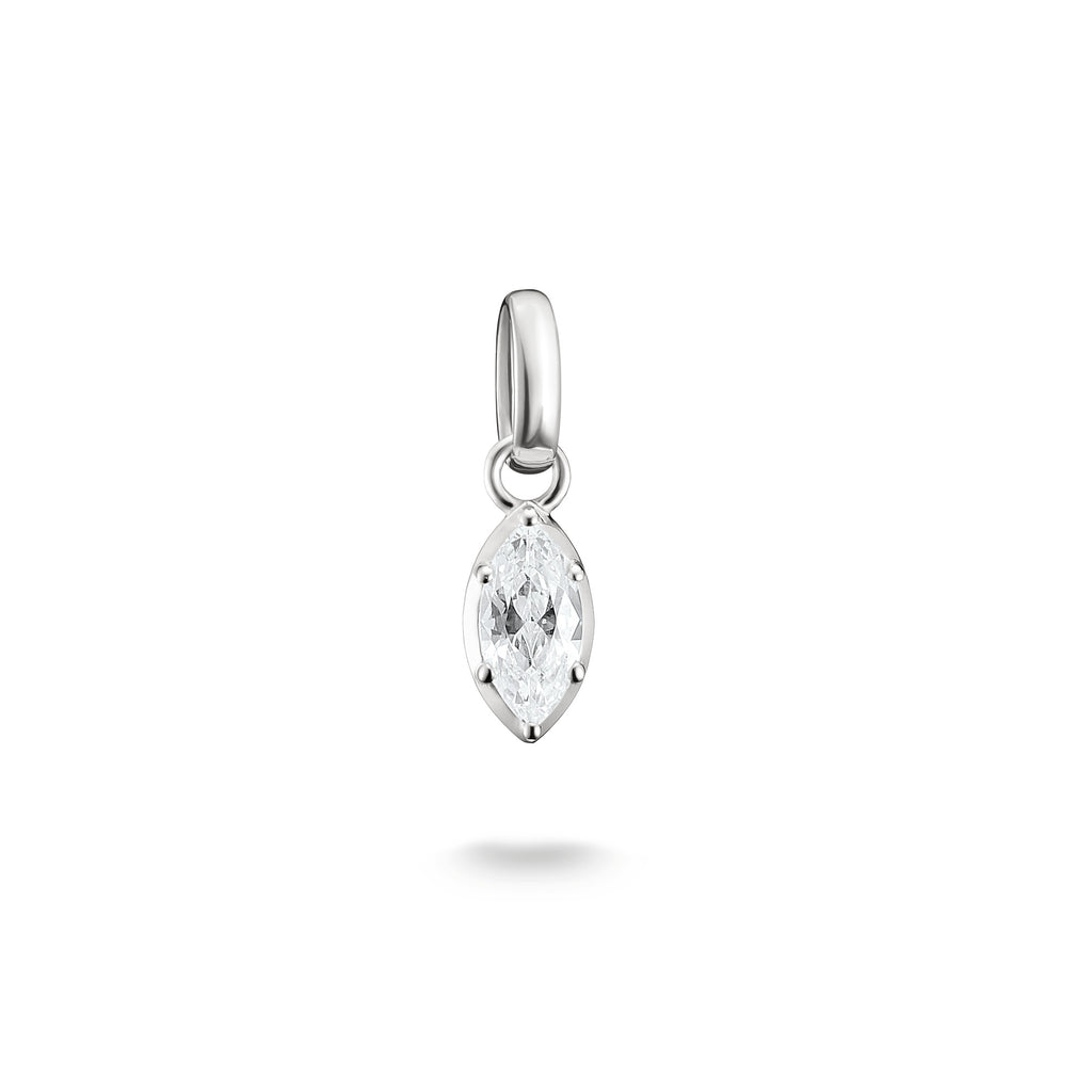 Silver Charm Pendant Birthstone April Connect