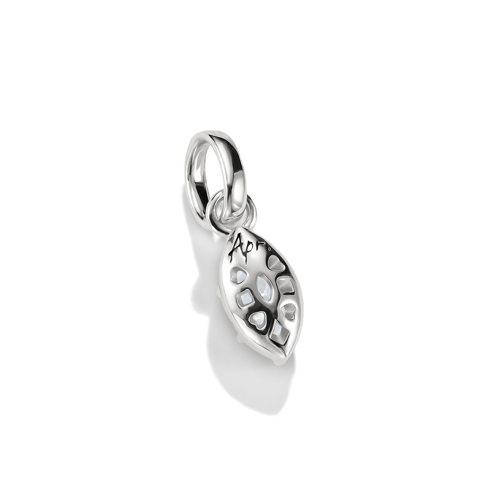 Silver Charm Pendant Birthstone April Connect