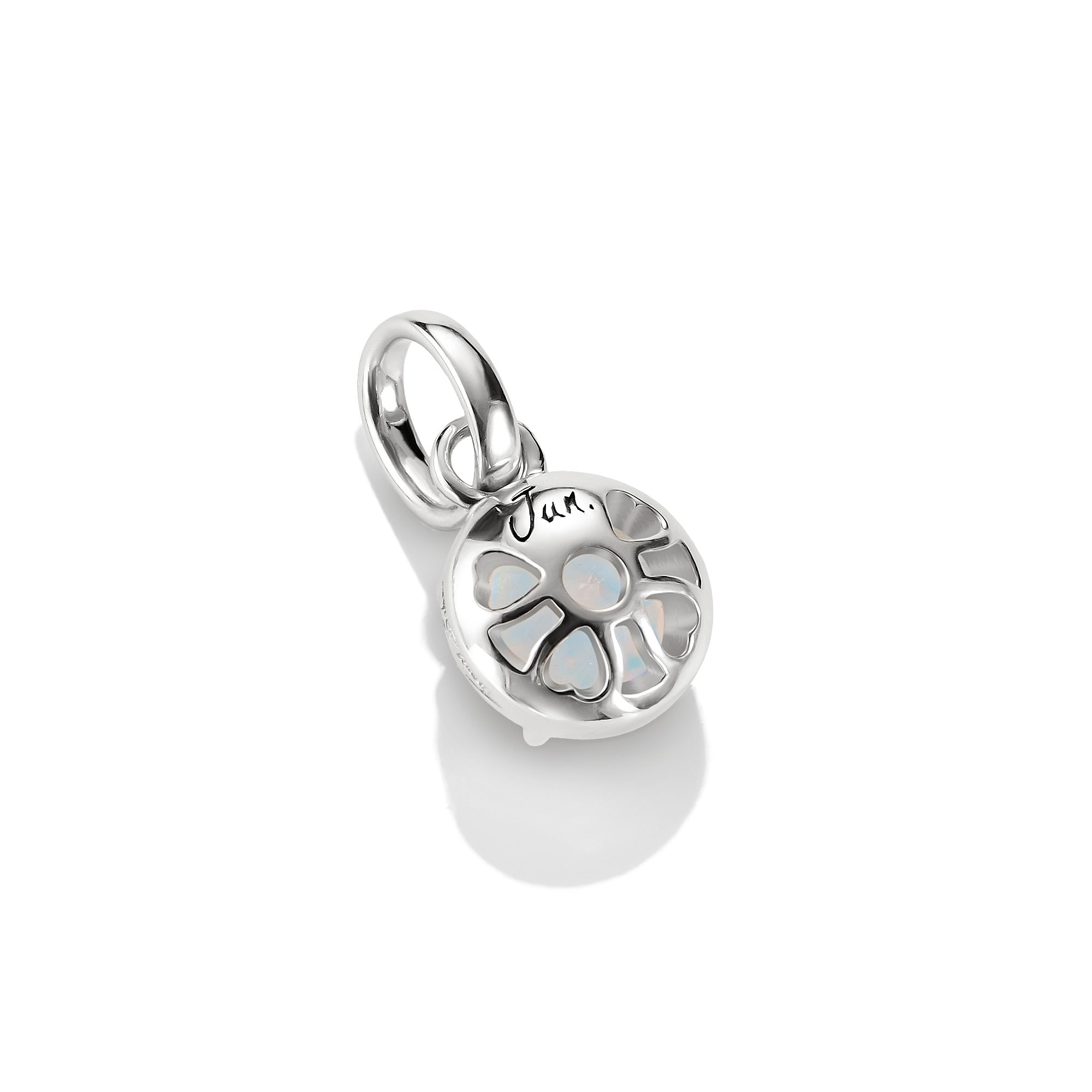 Silver Charm Pendant Birthstone June Connect