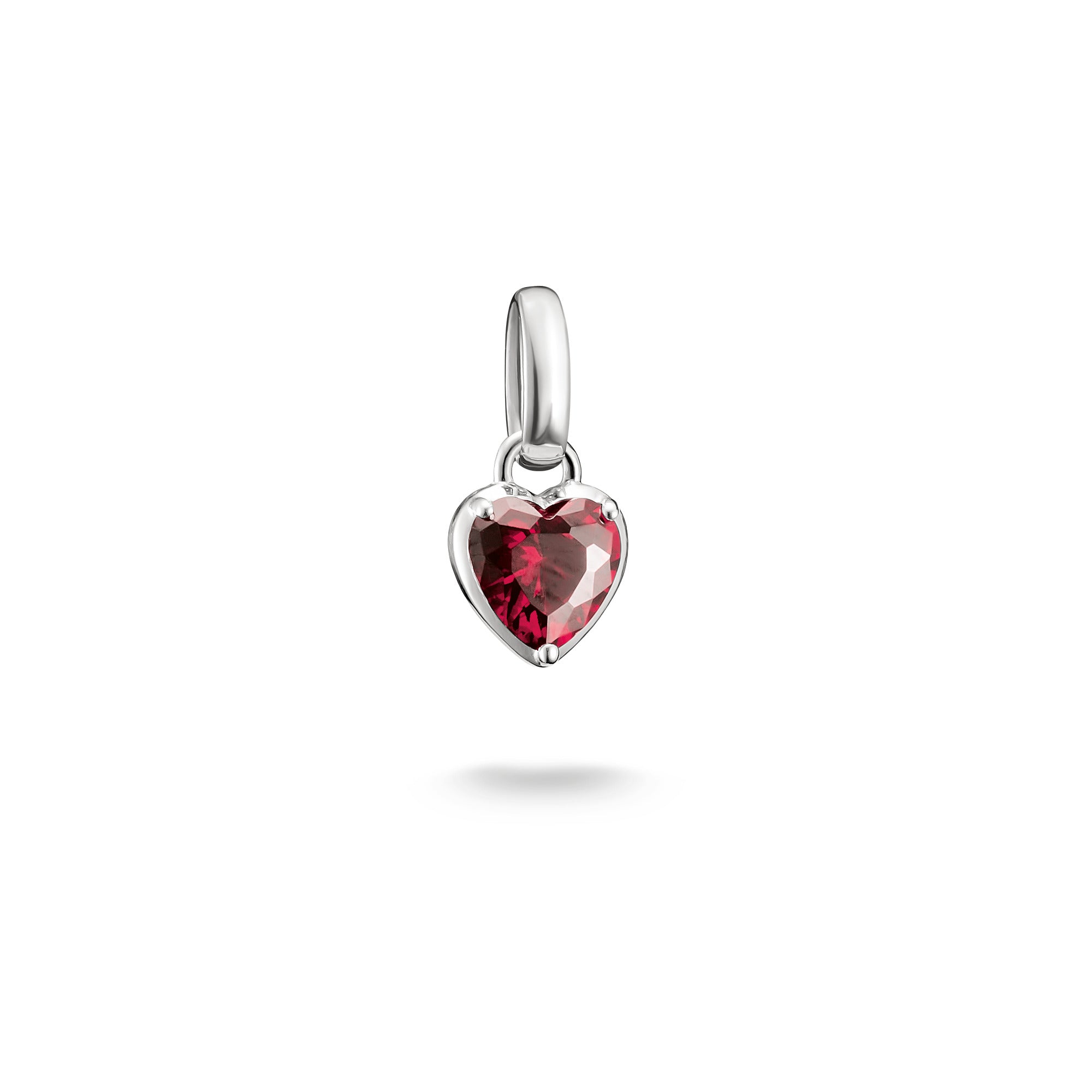 Silver Charm Pendant Heart Birthstone July Connect