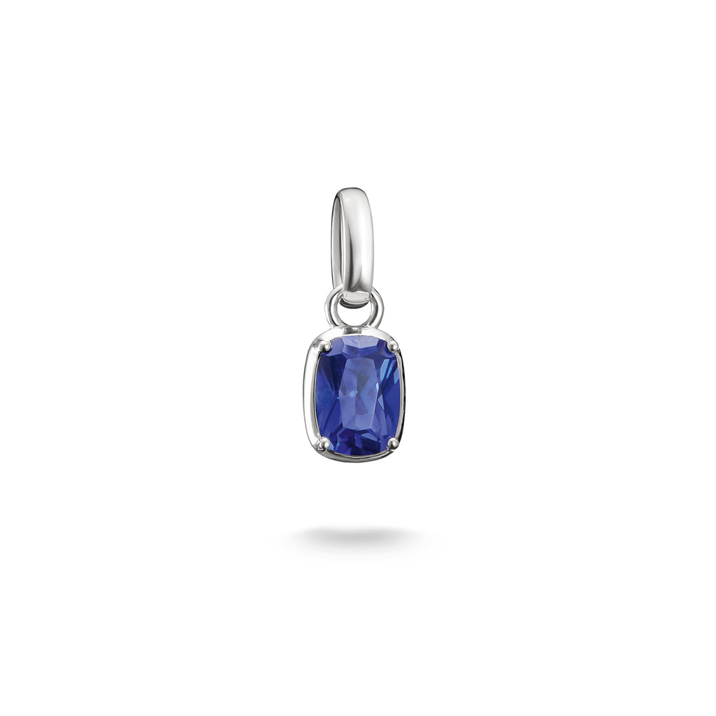 Silver Charm Pendant Birthstone September Connect